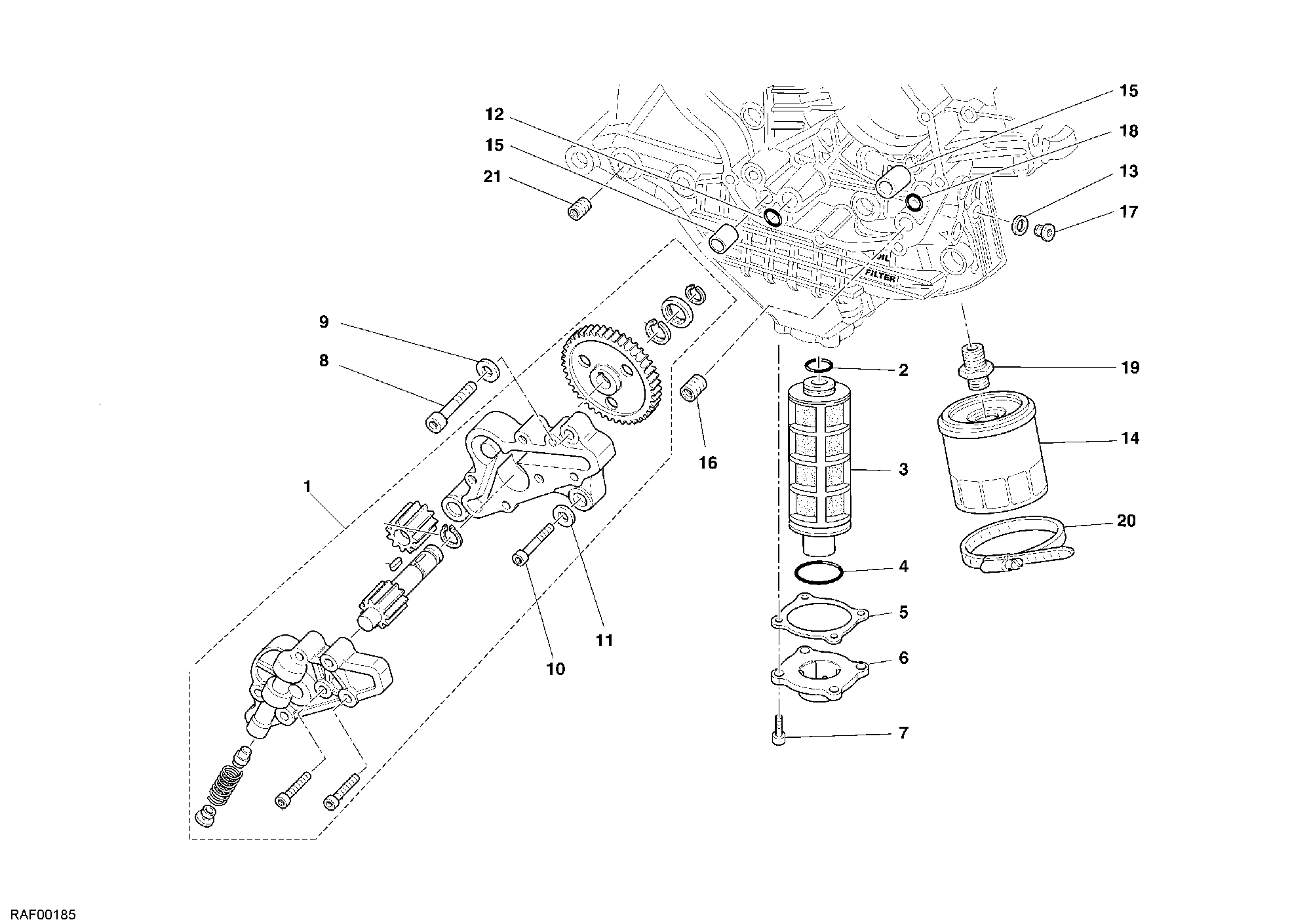 009 POMPE A HUILE FILTRE POUR SUPERBIKE 999 RS 2005