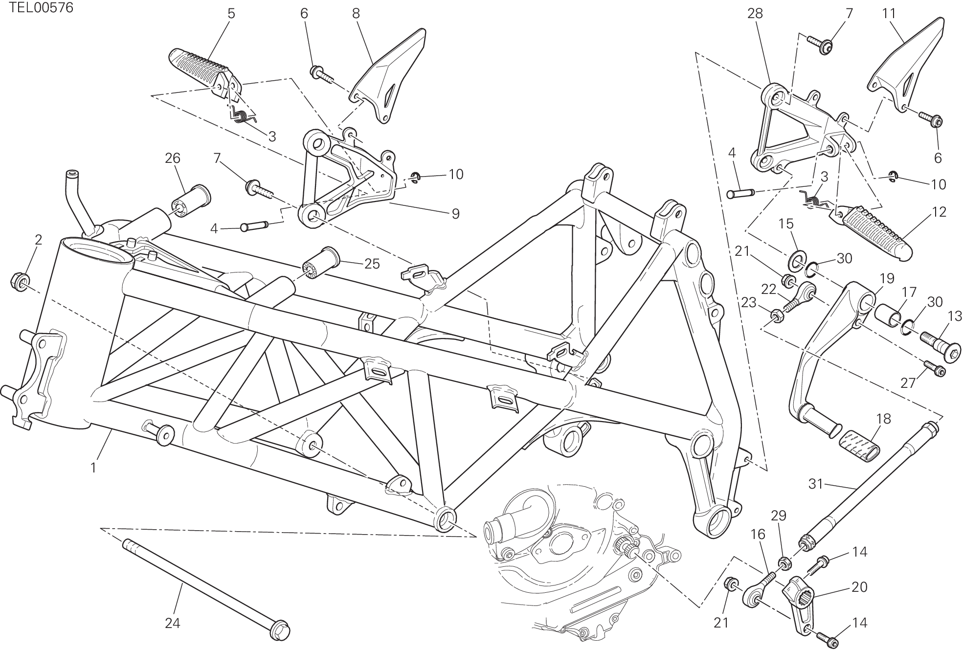 022 CADRE POUR SUPERBIKE 1198 S 2010