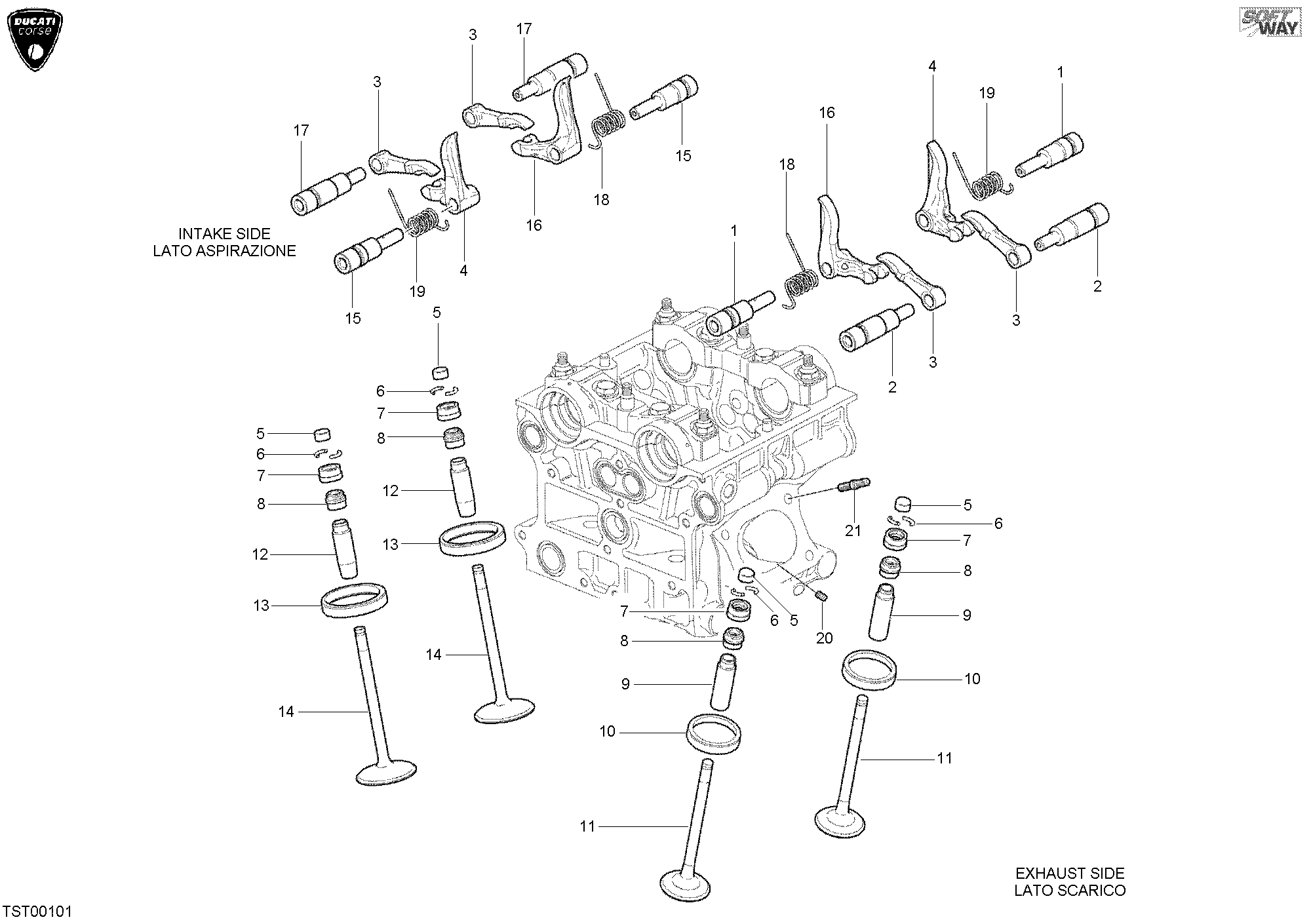 013 SOUPAPE POUR SUPERBIKE 998 RS 2002