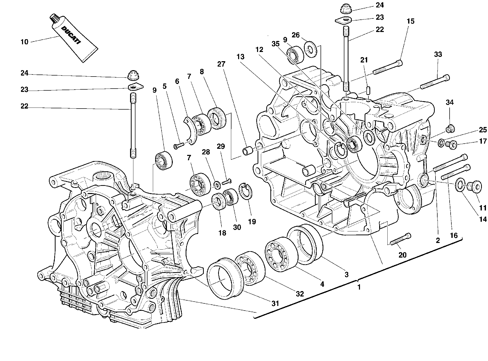 100 CARTER MOTEUR POUR SUPERBIKE 996 1999