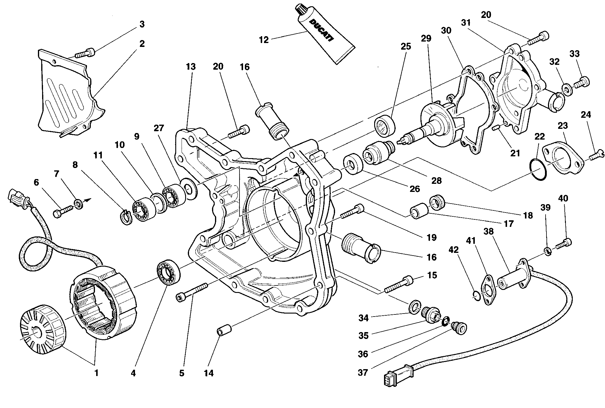 011 COUVERCLE GENERATEUR POUR SUPERBIKE 748 1998