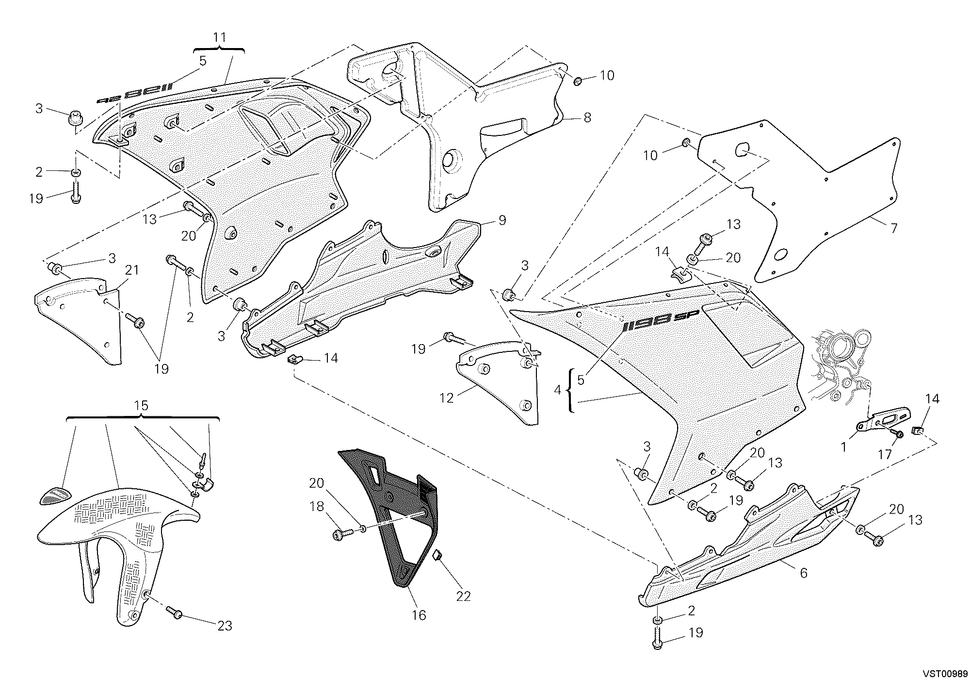 34A HABILLAGE POUR SUPERBIKE 1198 SP 2011
