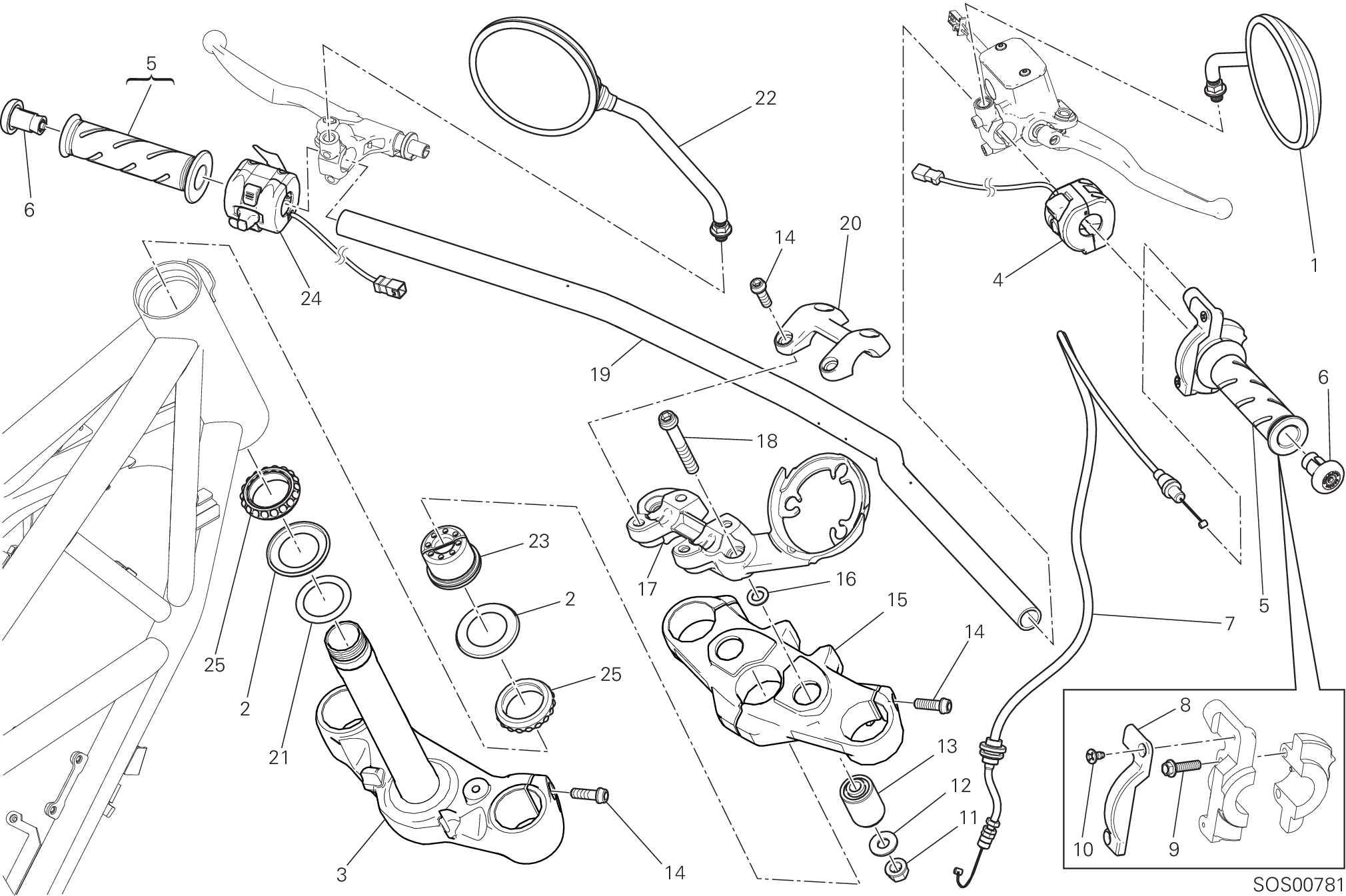 021 GUIDON ET COMMANDES POUR SCRAMBLER SIXTY2 2018