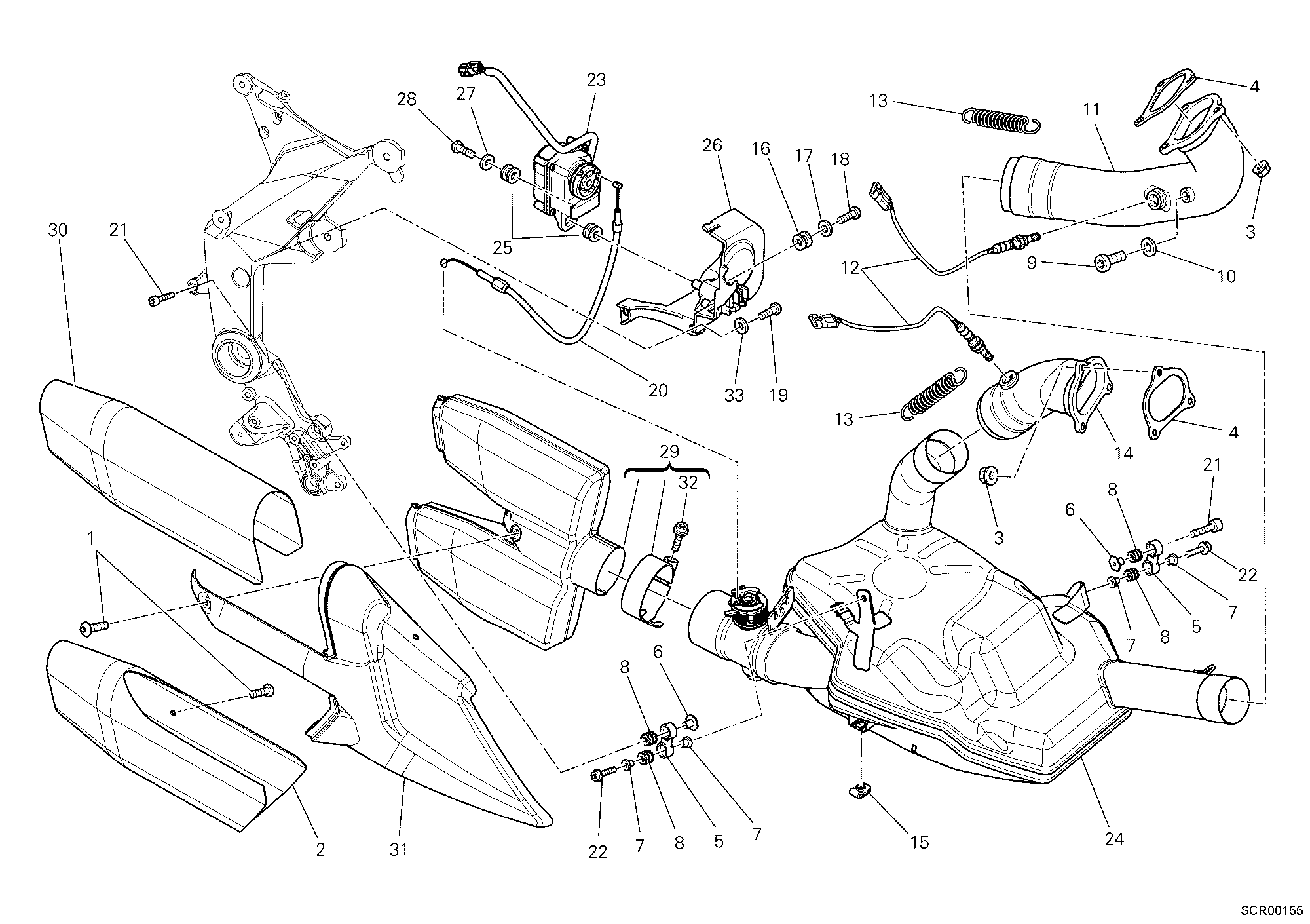 019 ECHAPPEMENT POUR MULTISTRADA 1200 ABS 2012