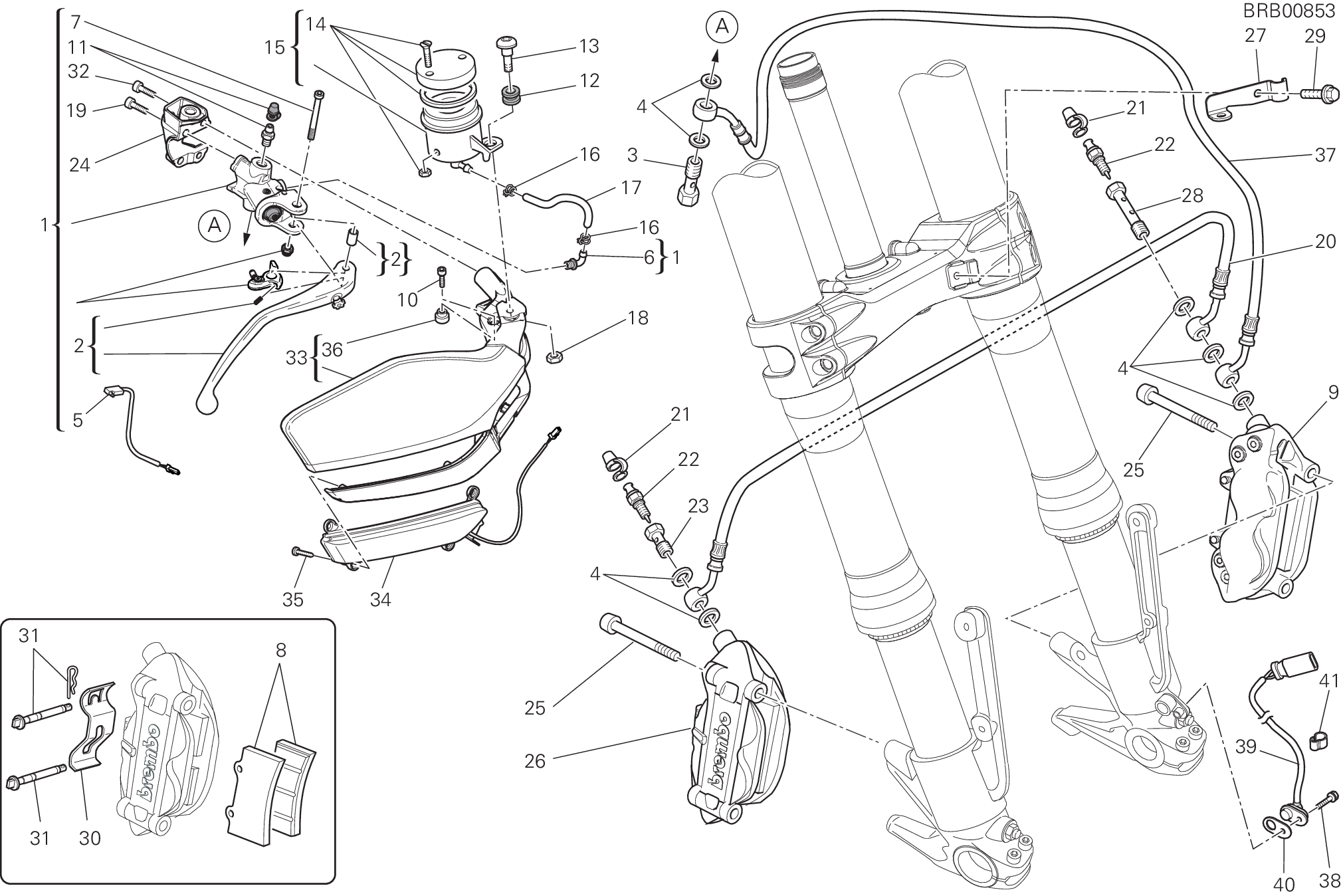 024 SYSTEME DE FREIN AVANT POUR MULTISTRADA 1200 2011