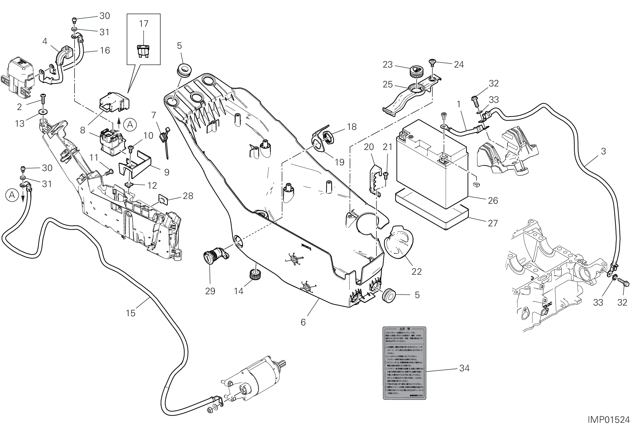 13D SUPPORT BATTERIE POUR MULTISTRADA V4 GRAND TOUR 2024
