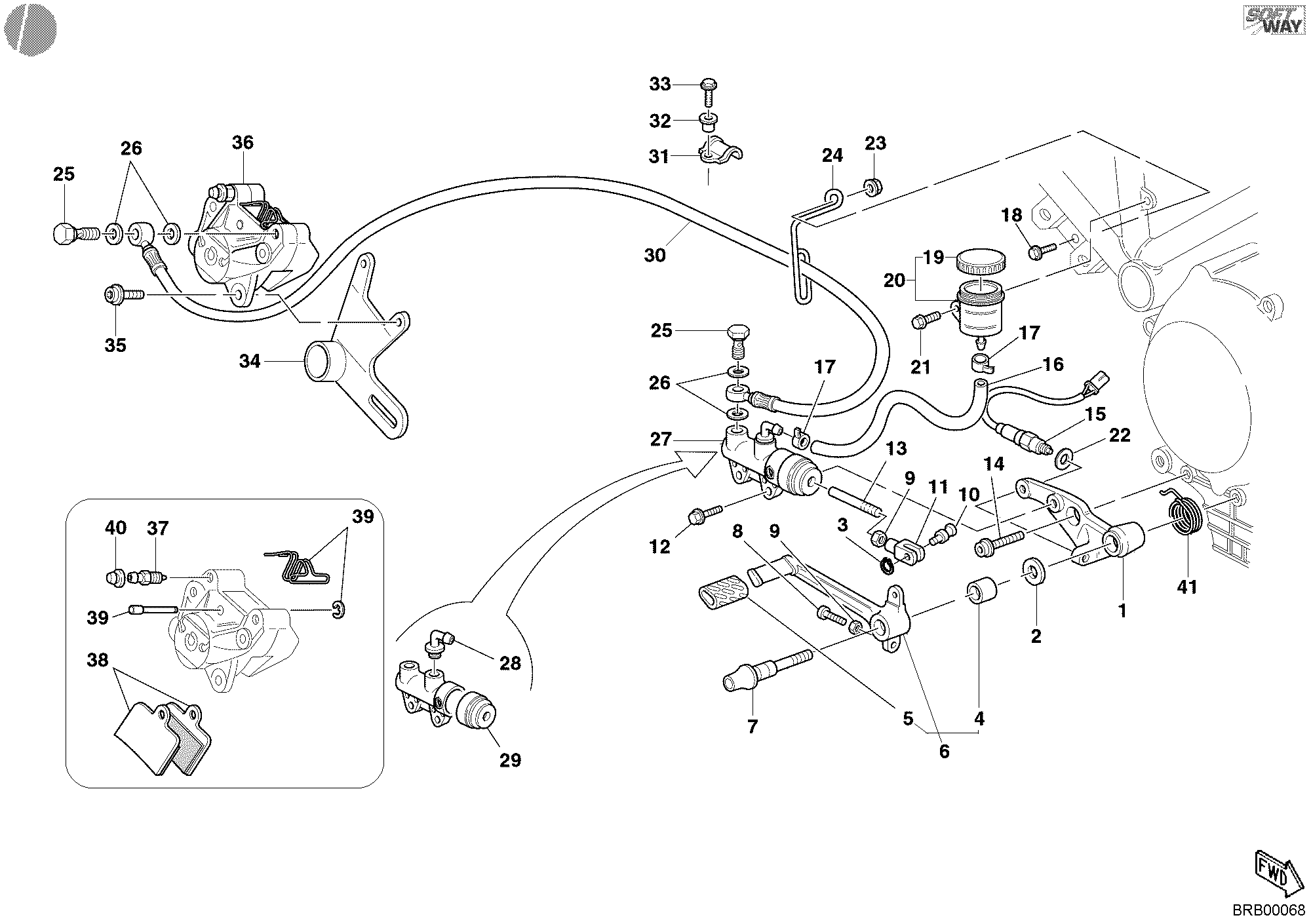 037 SYSTEME DE FREIN ARRIERE POUR SPORT TOURING ST4 2003