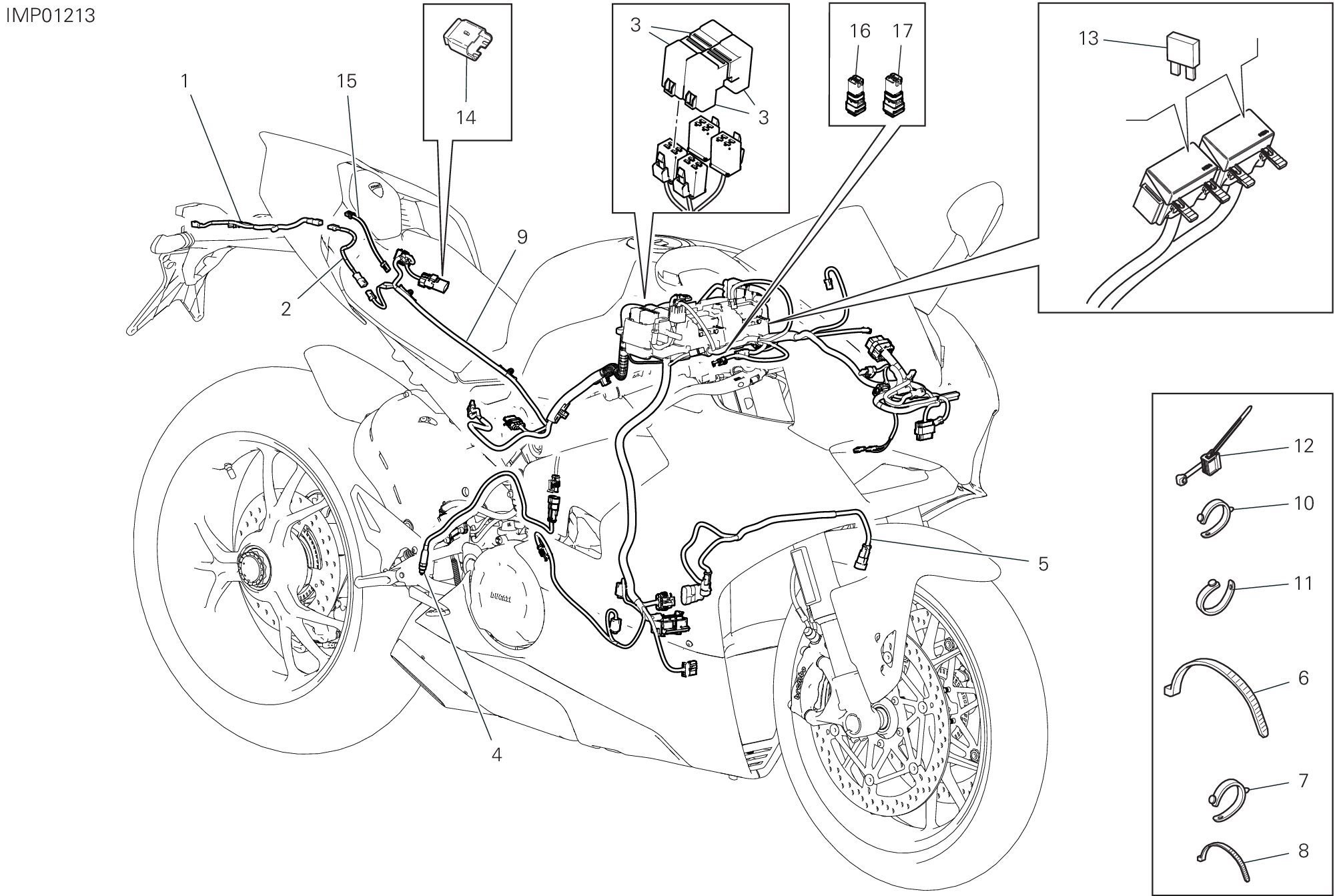 13C CIRCUIT ELECTRIQUE VEHICULE POUR SUPERBIKE PANIGALE V4 2020