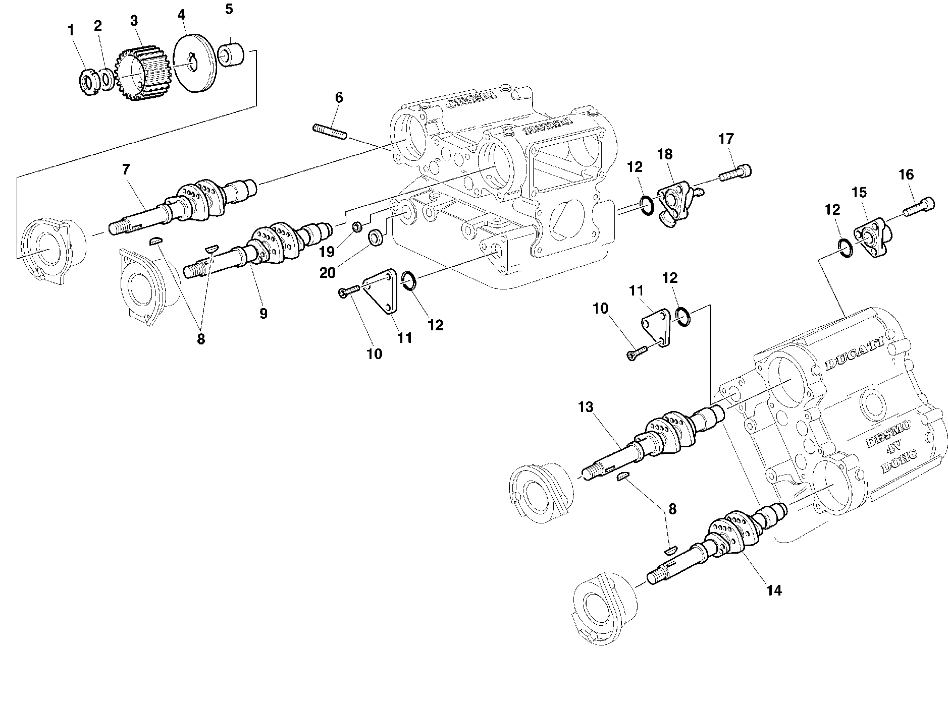 140 ARBRE A CAMES POUR SUPERBIKE 996 1999