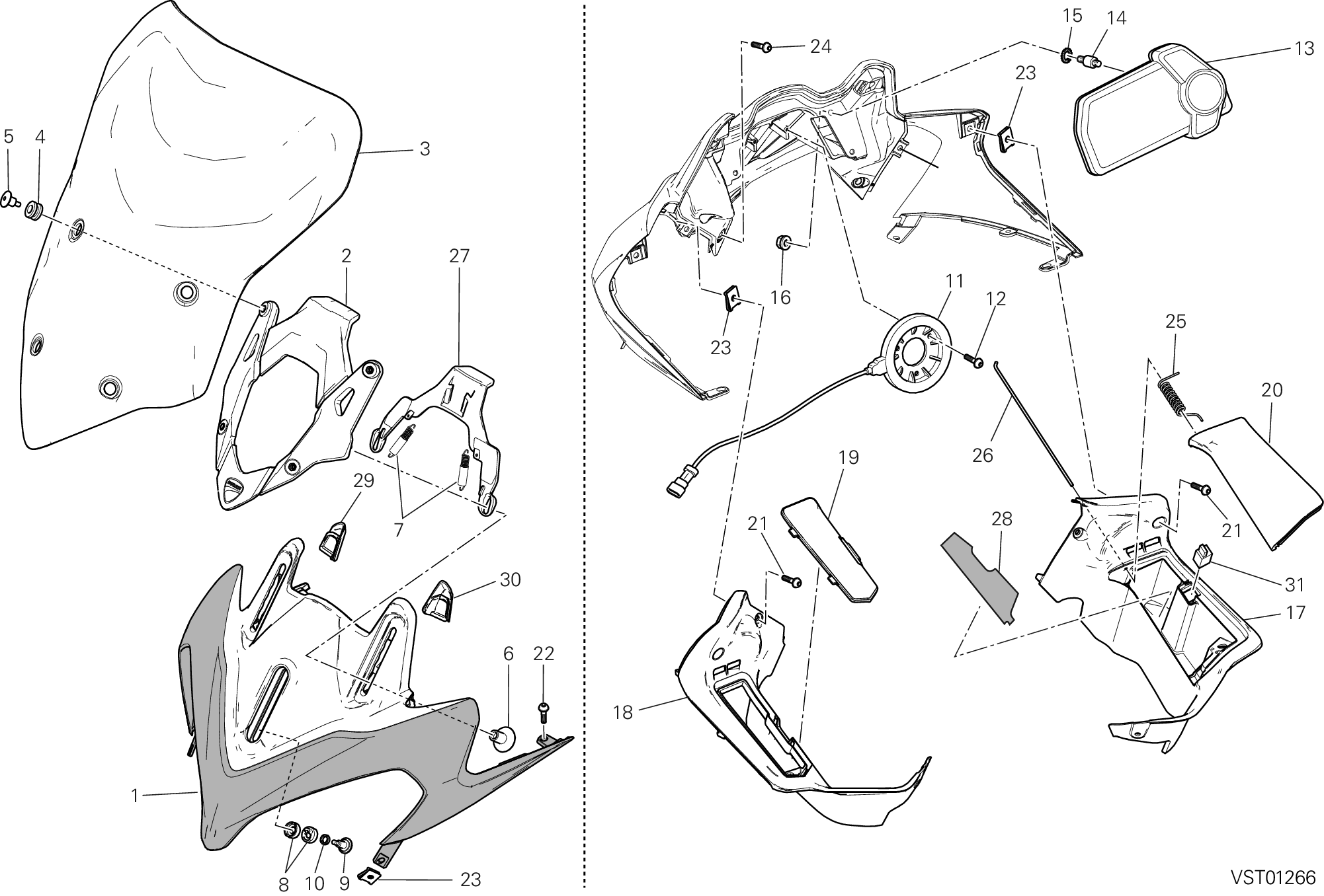 034 CAPOT AVANT POUR MULTISTRADA 1200 S GT 2013
