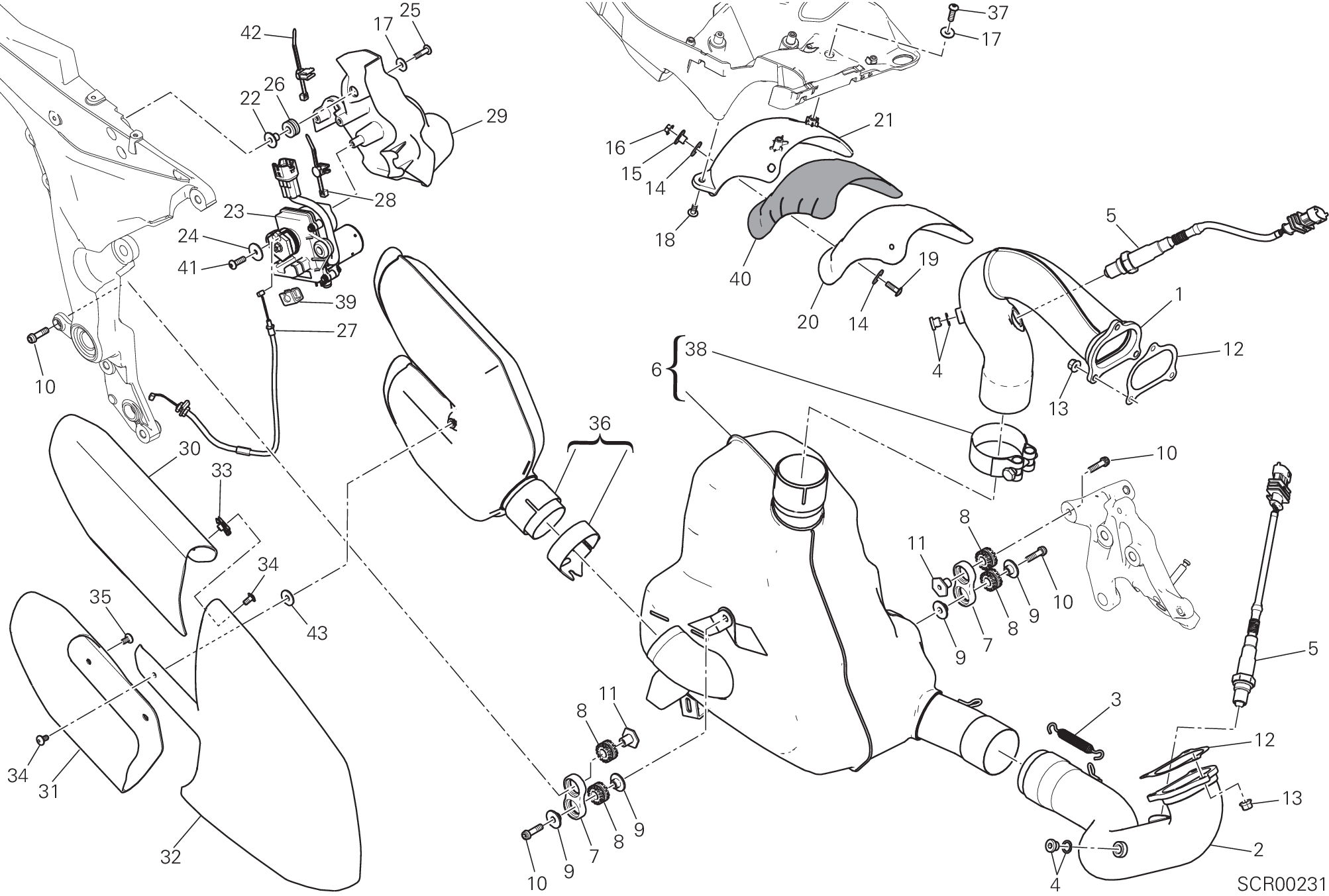 019 ECHAPPEMENT POUR MULTISTRADA 1200 ABS 2016