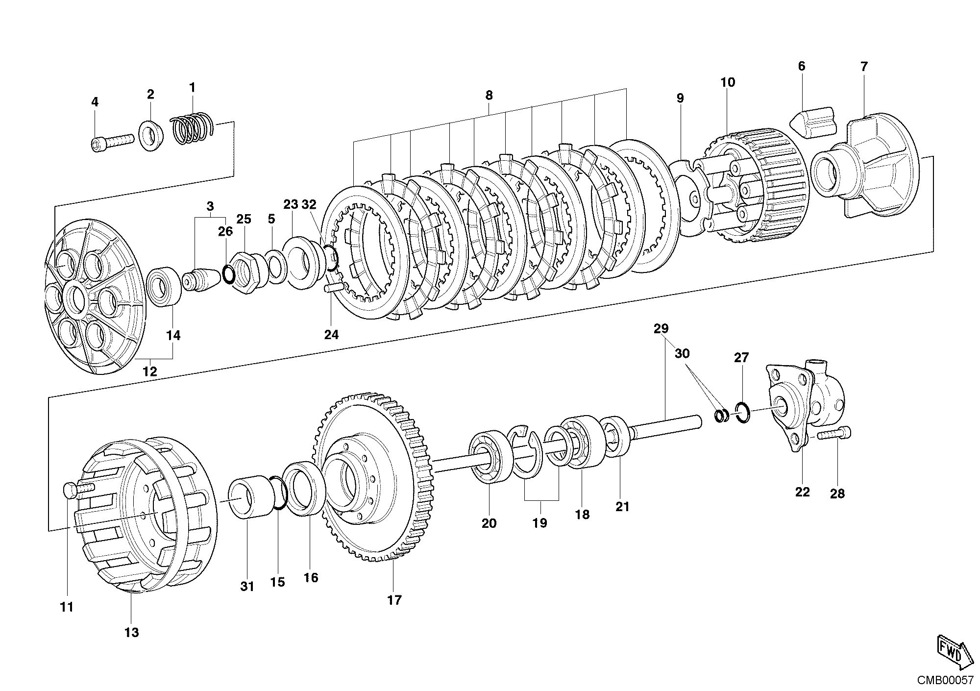 004 EMBRAYAGE POUR SUPERBIKE 749 2004