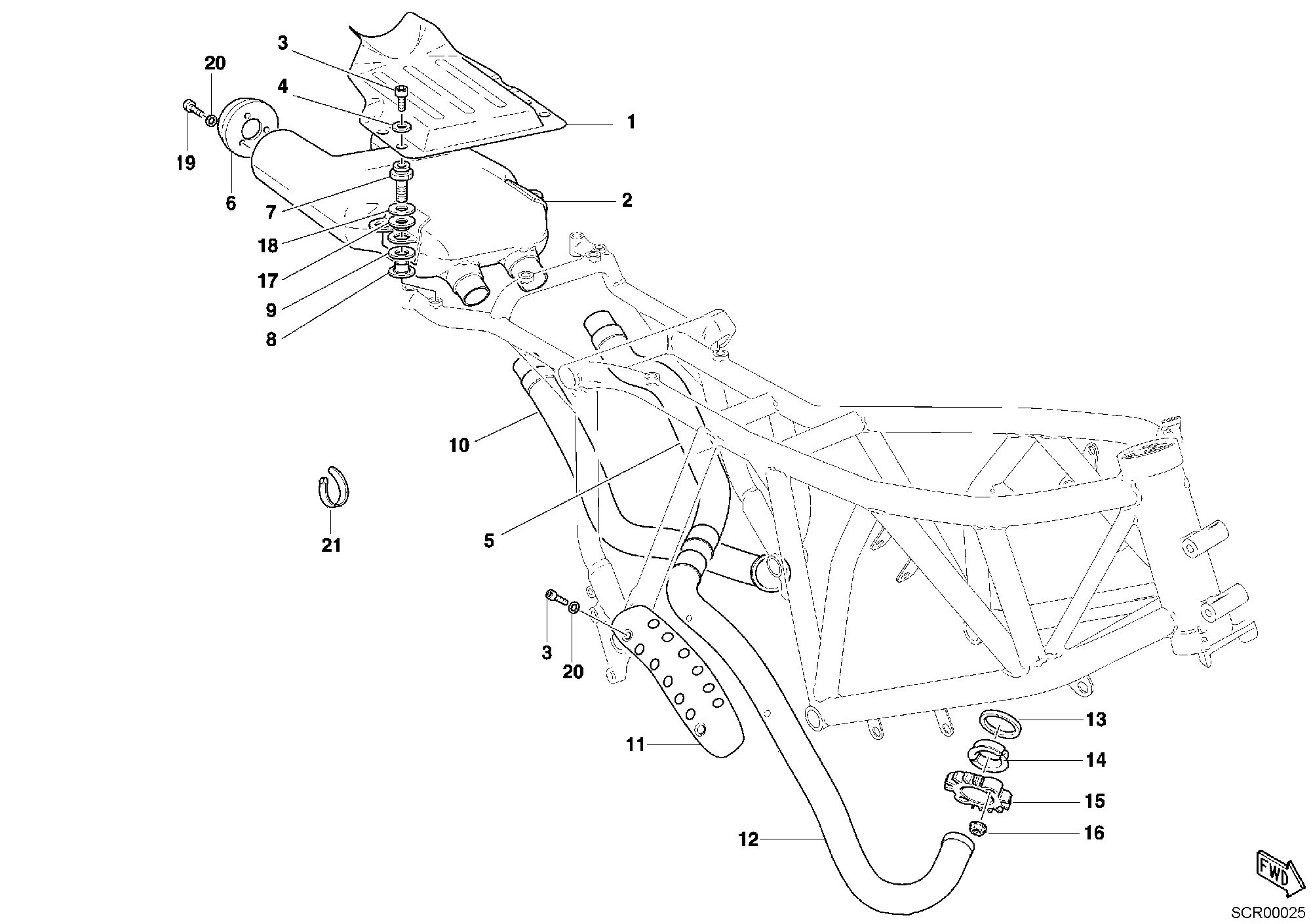 020 ECHAPPEMENT POUR SPORTCLASSIC MH900E 2001