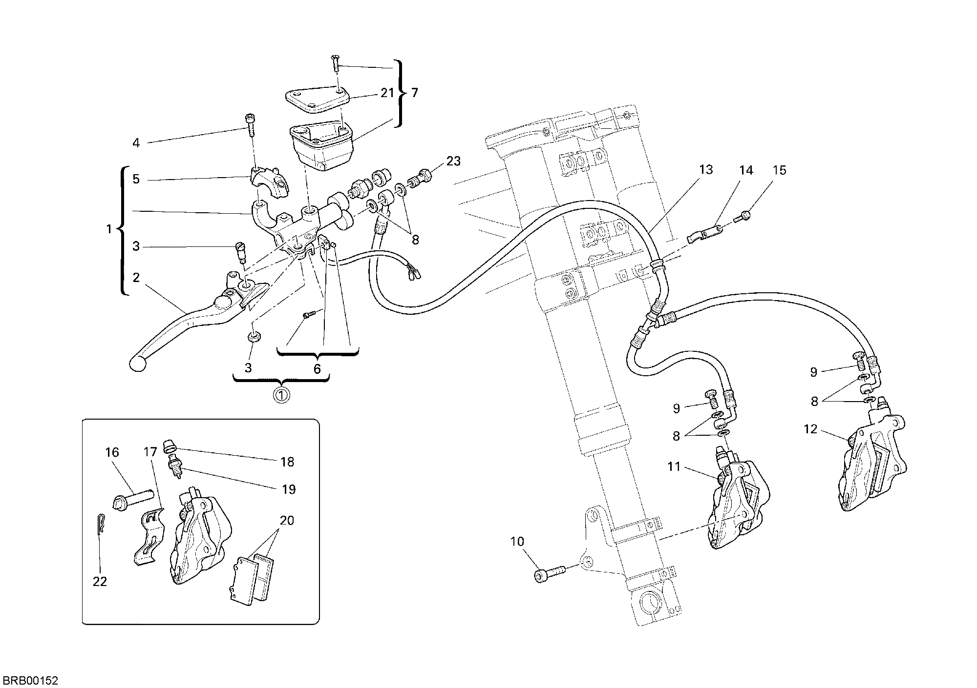 028 SYSTEME DE FREIN AVANT POUR SPORT TOURING ST3 2007