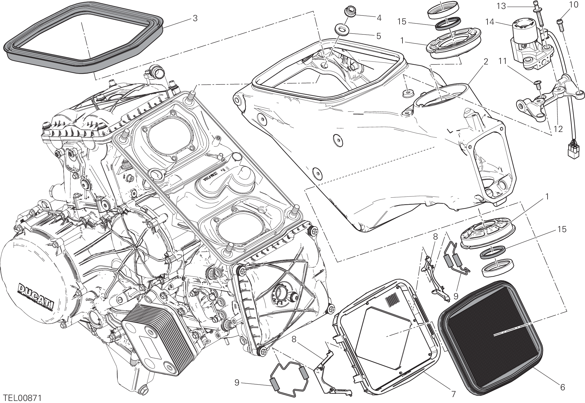 022 CADRE POUR SUPERBIKE 1299S ABS 2016