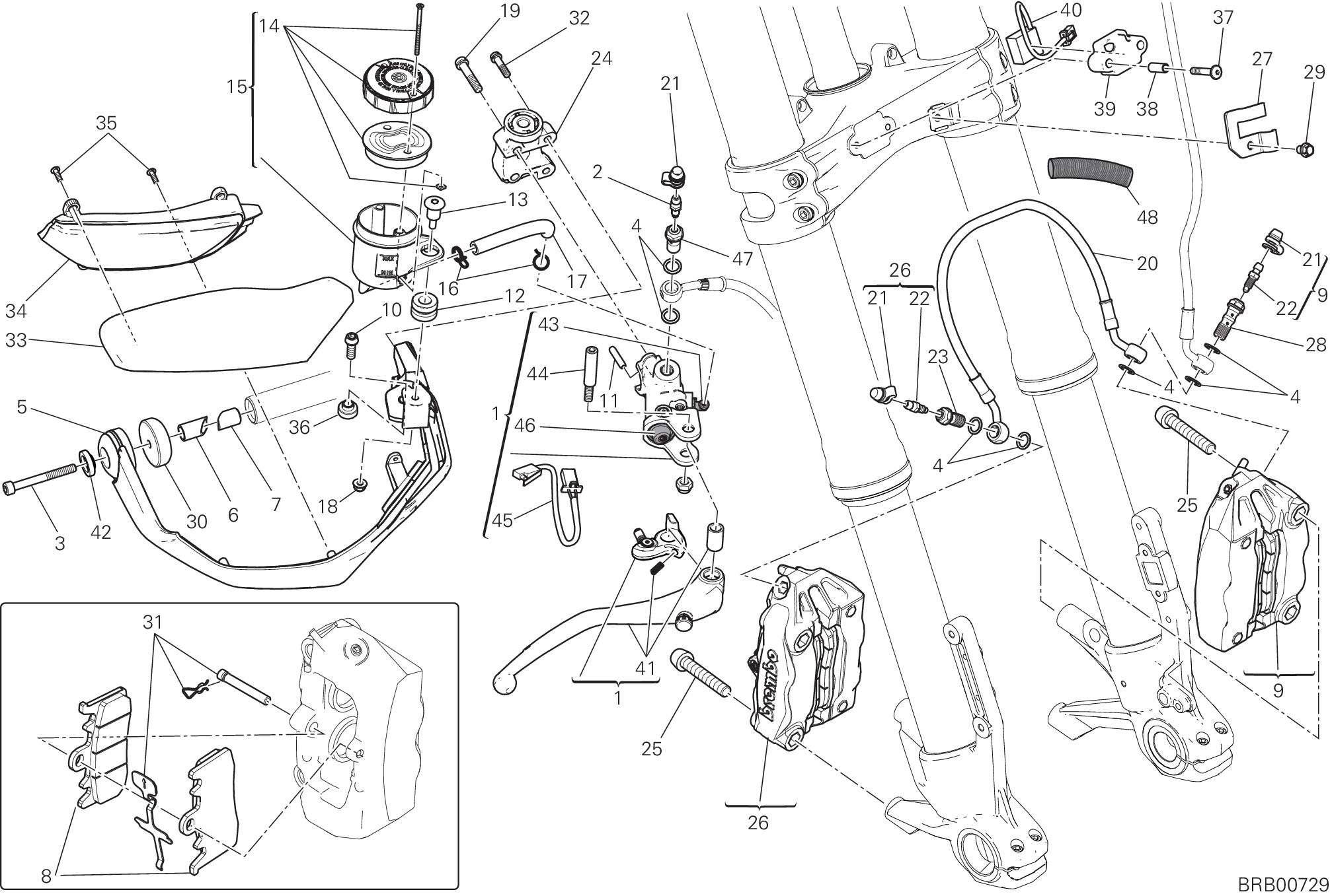 024 SYSTEME DE FREIN AVANT POUR MULTISTRADA 1200 ENDURO 2018