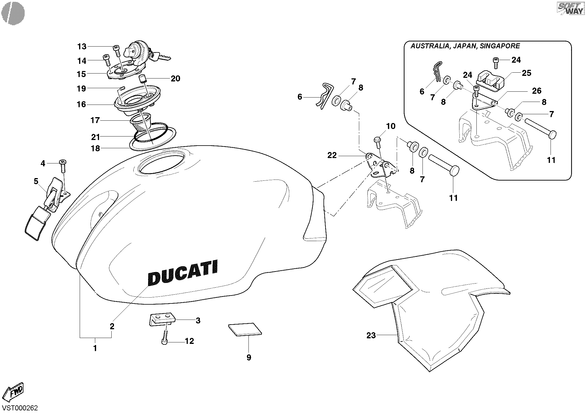 36A RESERVOIR CARBURANT DARK POUR MONSTER 800 2003