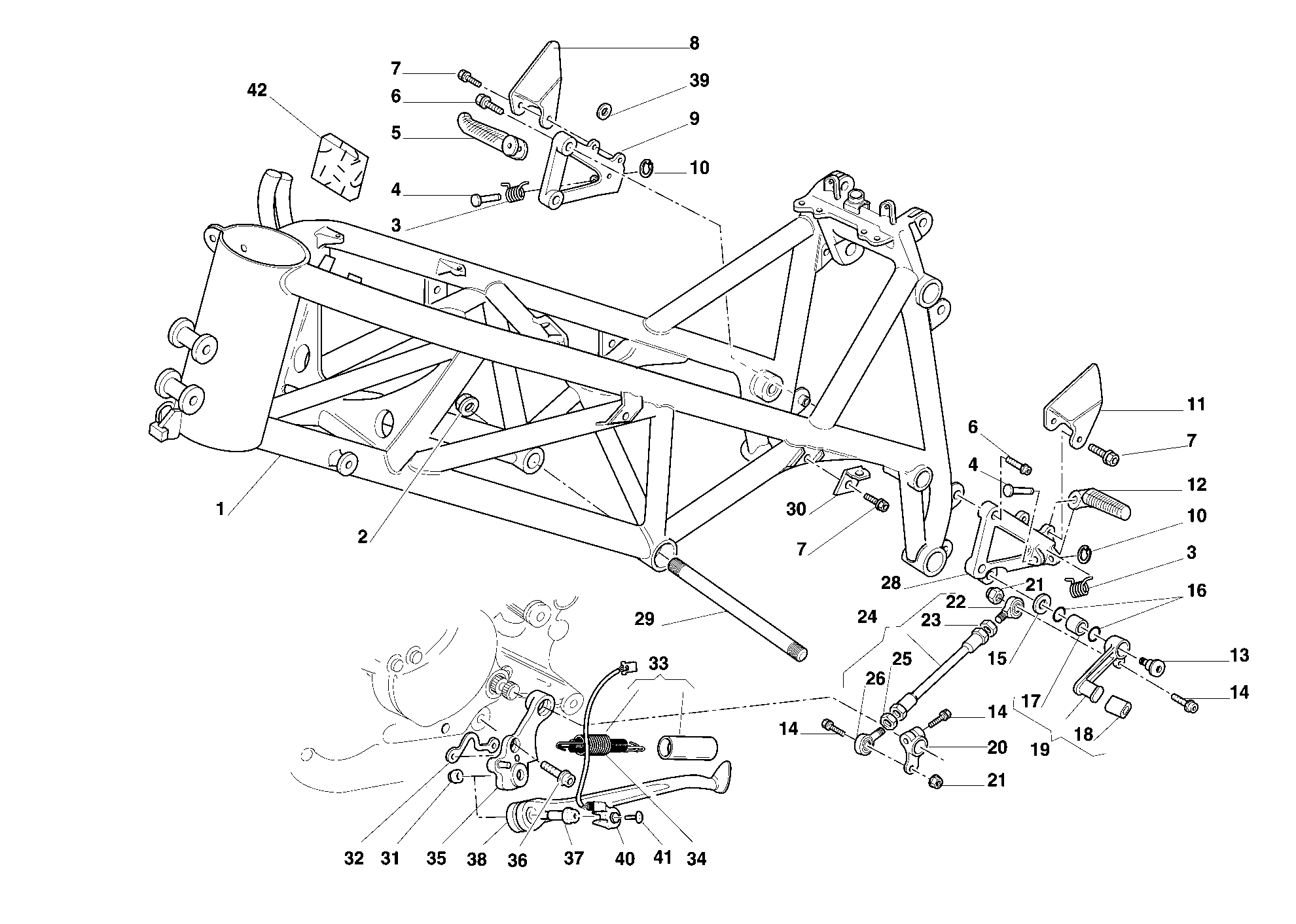 023 CADRE POUR SUPERBIKE 748 R SINGLE SEAT 2000