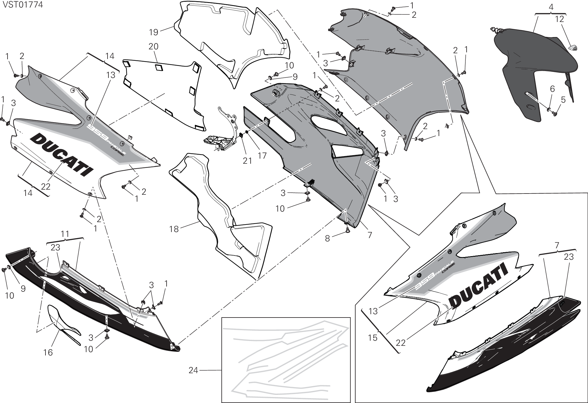 34A CARENATURA POUR SUPERBIKE 959 PANIGALE CORSE 2018