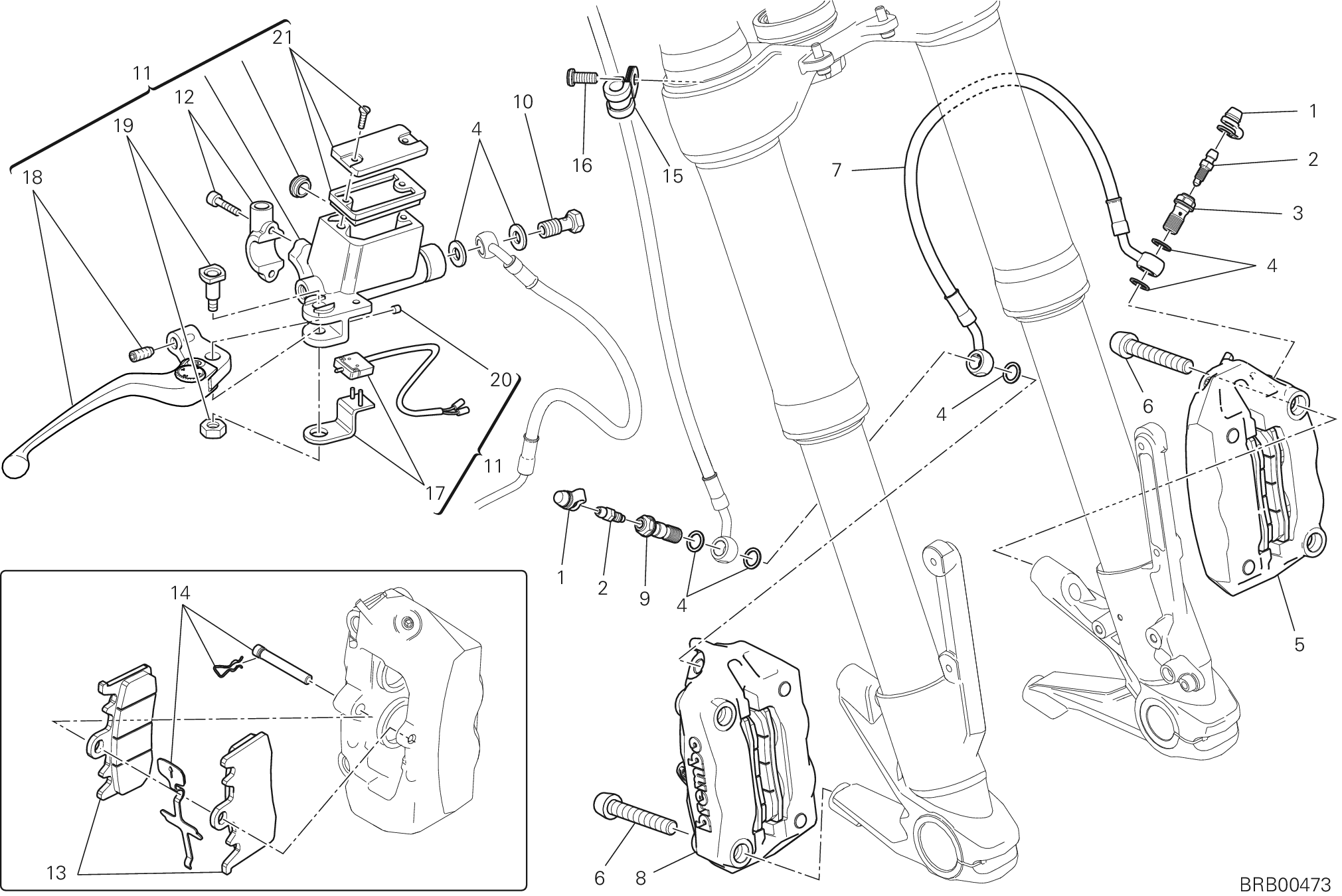024 SYSTEME DE FREIN AVANT POUR HYPERMOTARD 2013