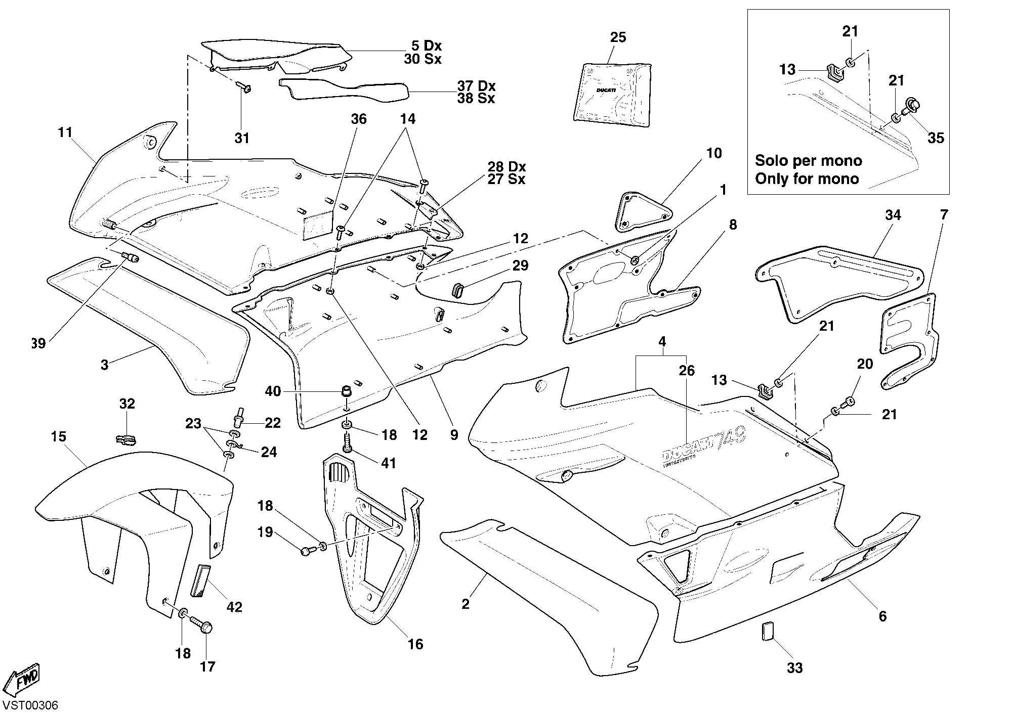 34A HABILLAGE POUR SUPERBIKE 749 2003