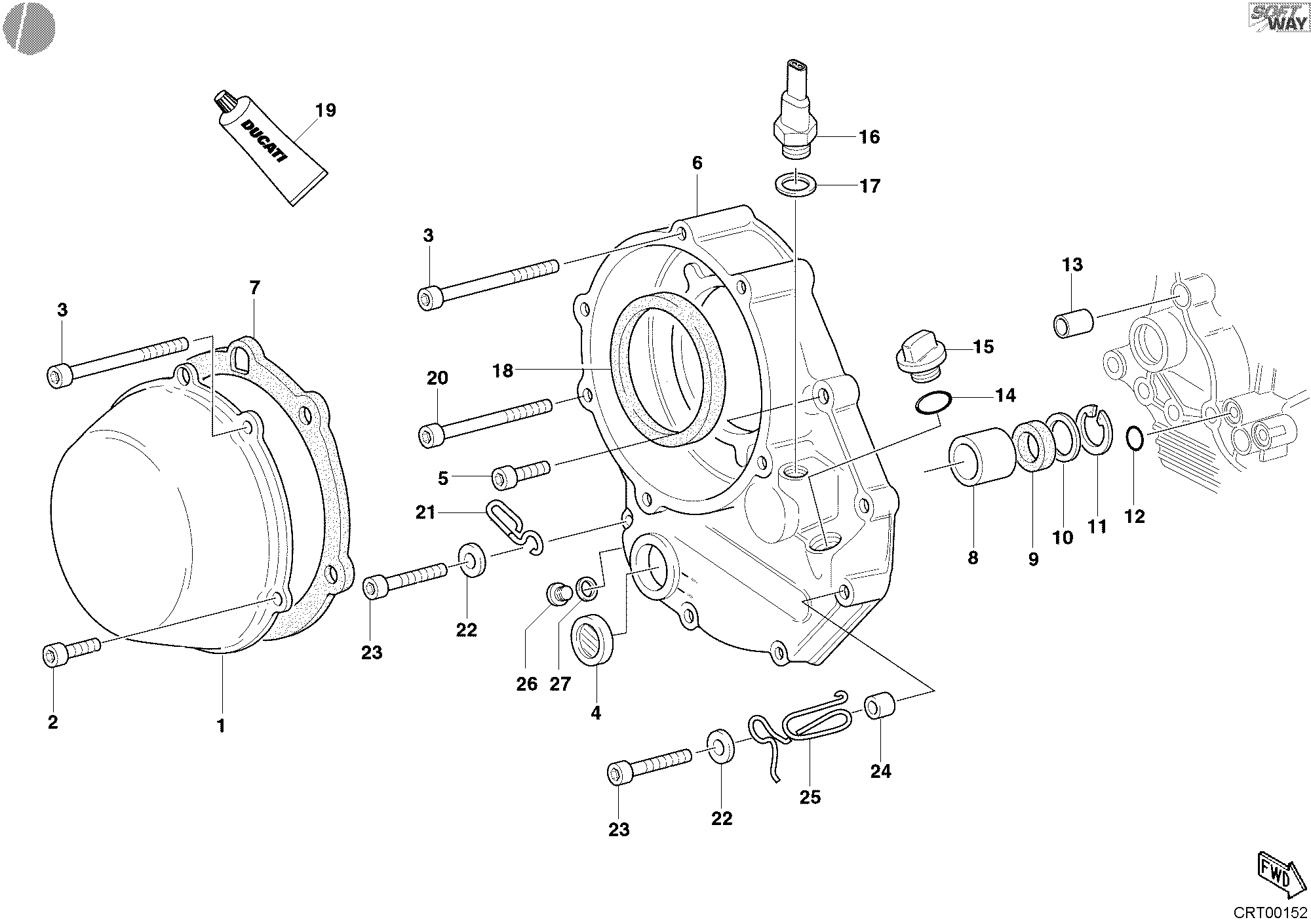 005 COUVERCLE EMBRAYAGE POUR SUPERSPORT 1000 SS 2003