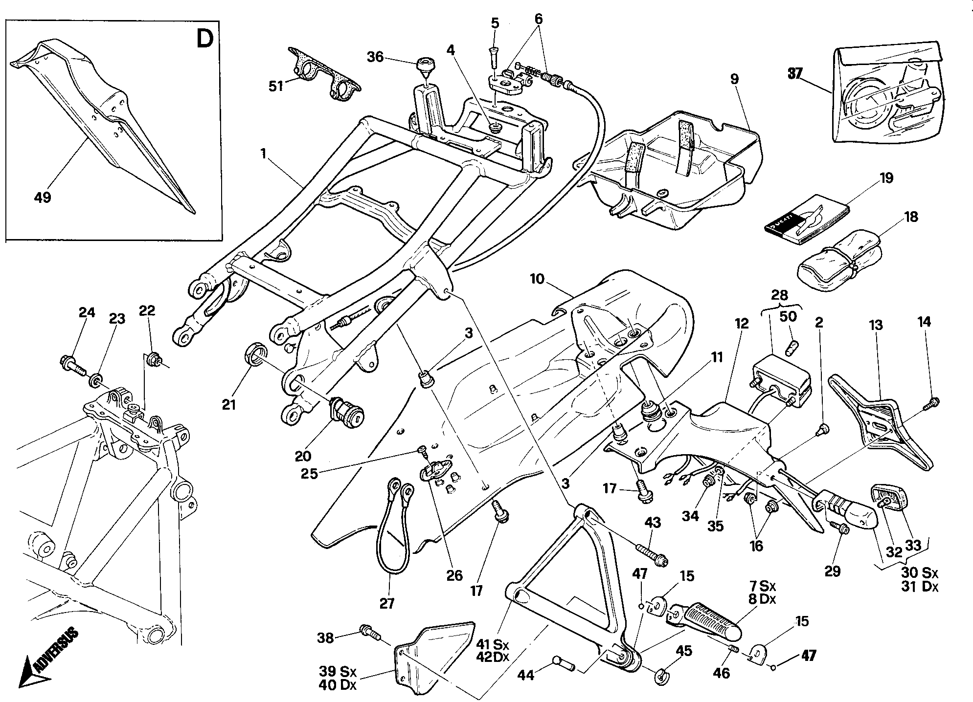 129 CADRE ARRIERE DM 003097 POUR SUPERBIKE 916 SENNA 1995