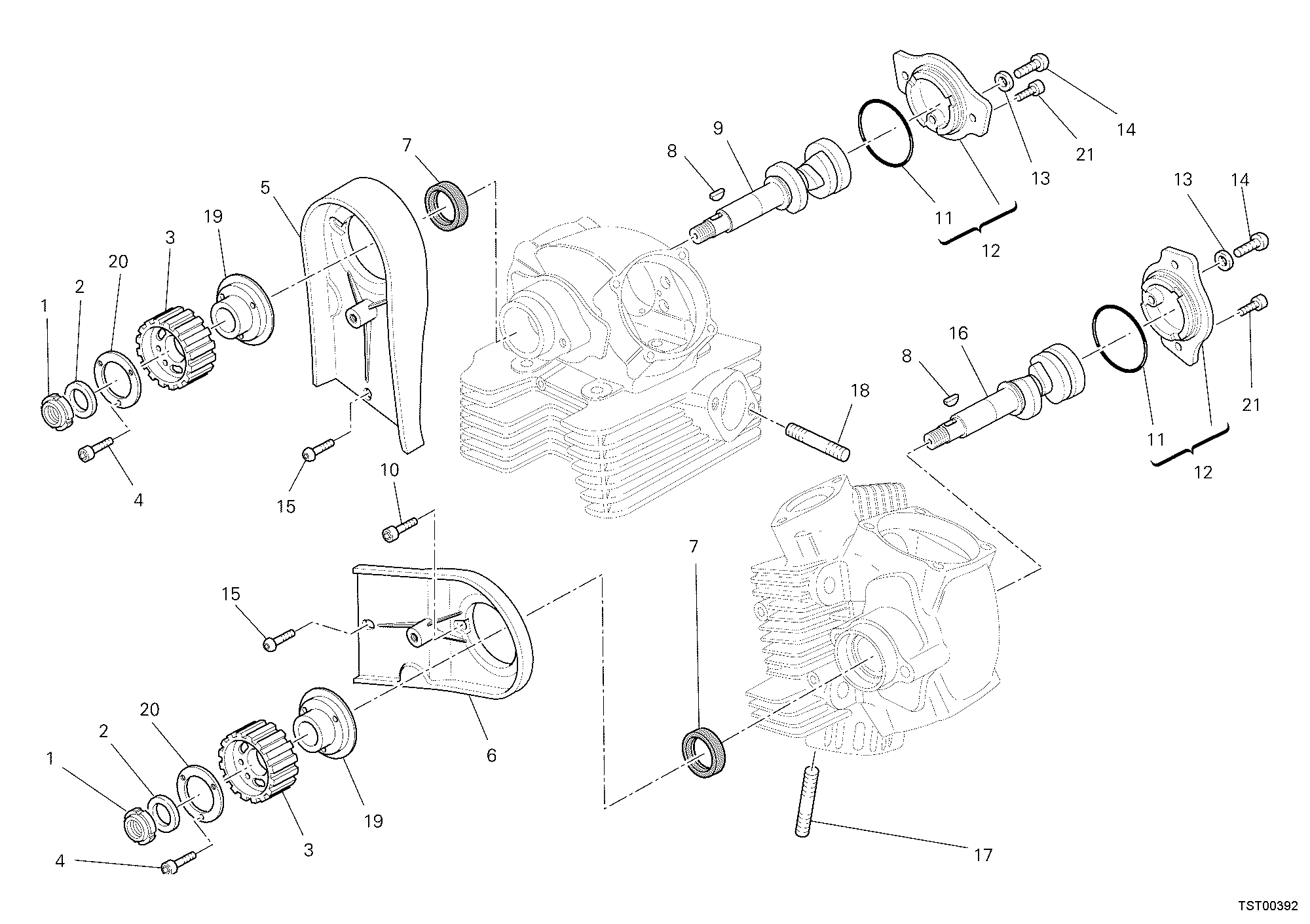 013 ARBRE A CAMES POUR HYPERMOTARD 1100 EVO SP 2010