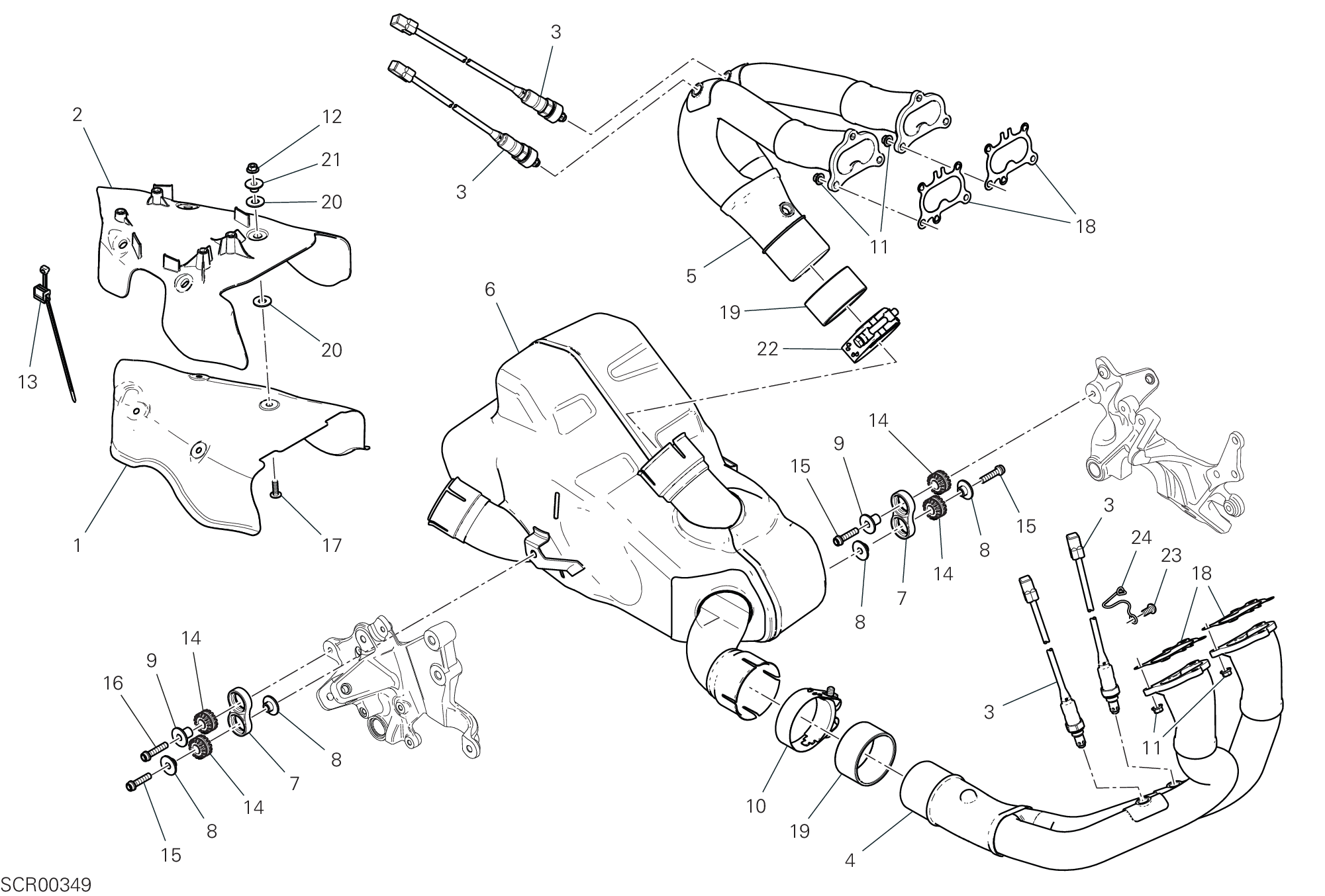 31A COLLECTEUR DECHAPPEMENT POUR MULTISTRADA V4 GRAND TOUR 2024