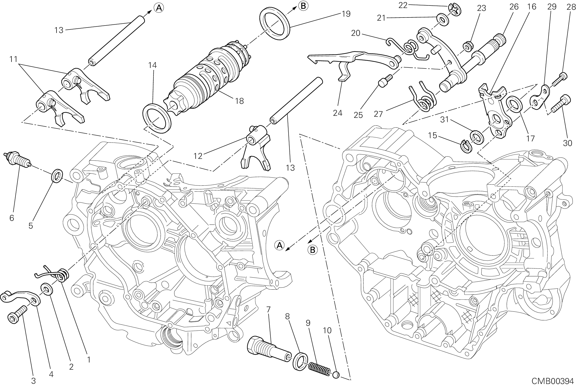 002 ARBRE SELECTEUR DE VITESSES POUR HYPERMOTARD 1100 EVO SP 2012