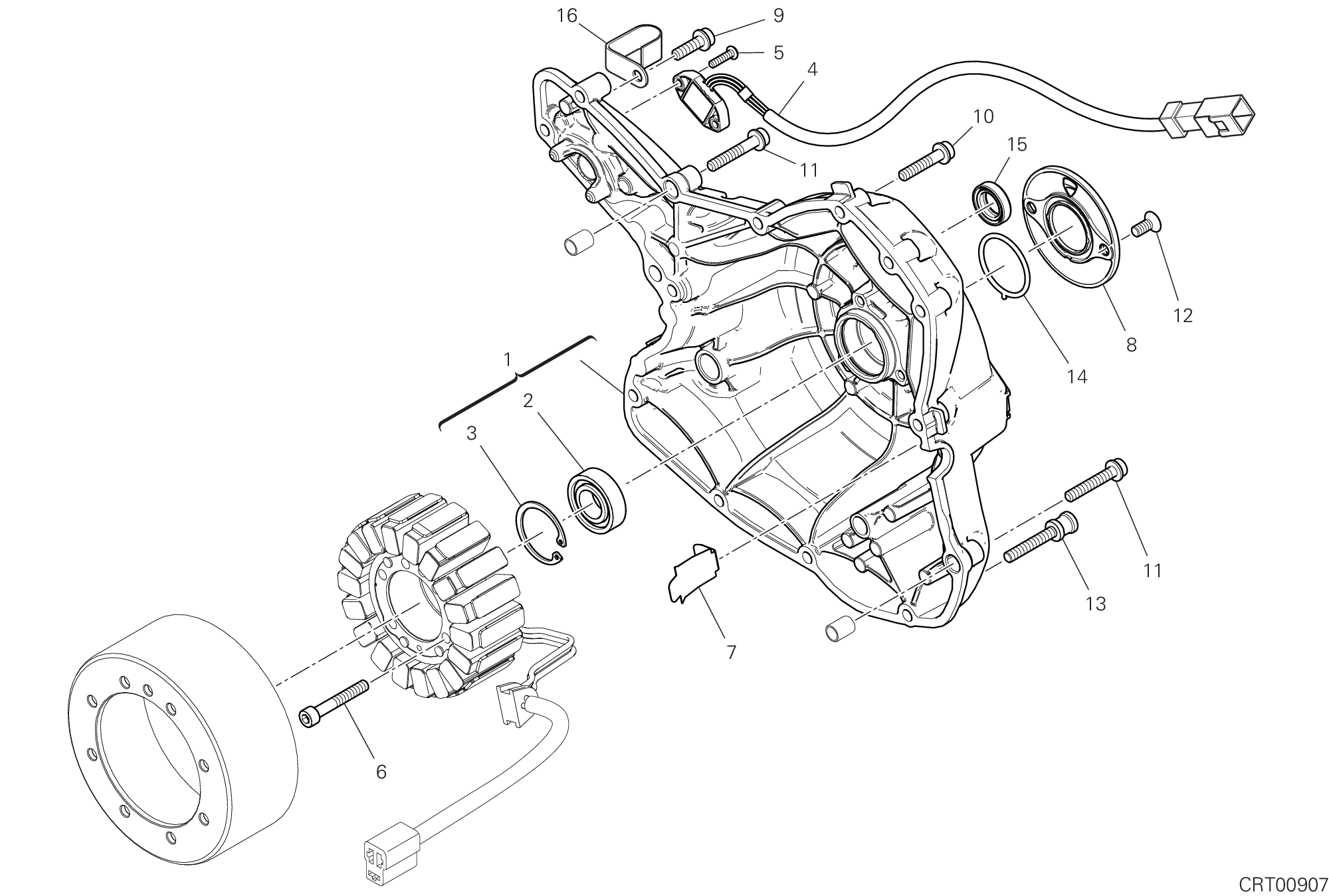 04B COUVERCLE GENERATEUR POUR SCRAMBLER 1100 PRO DARK 2022