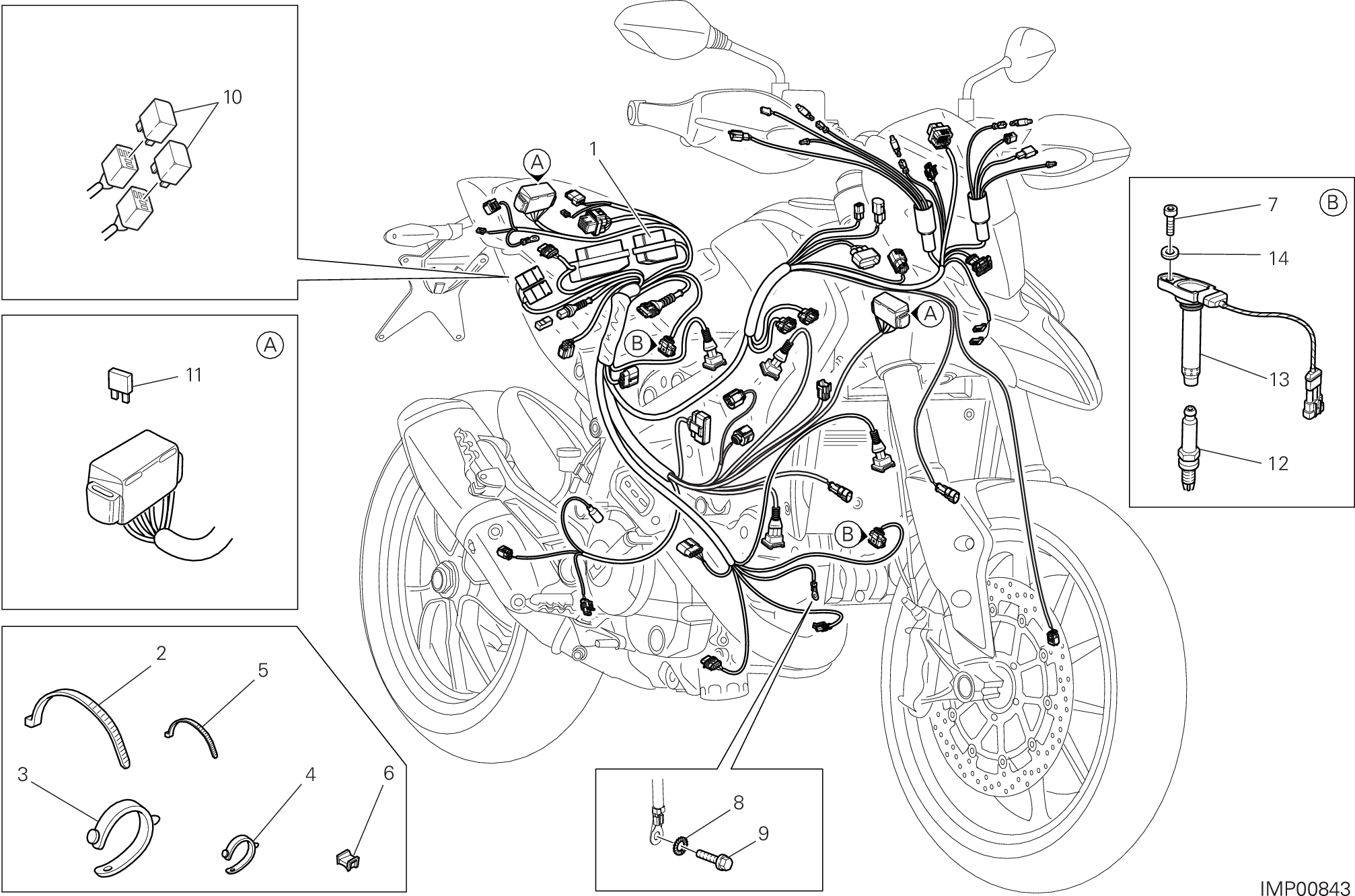 018 FAISCEAU DE FILS POUR HYPERMOTARD 2013