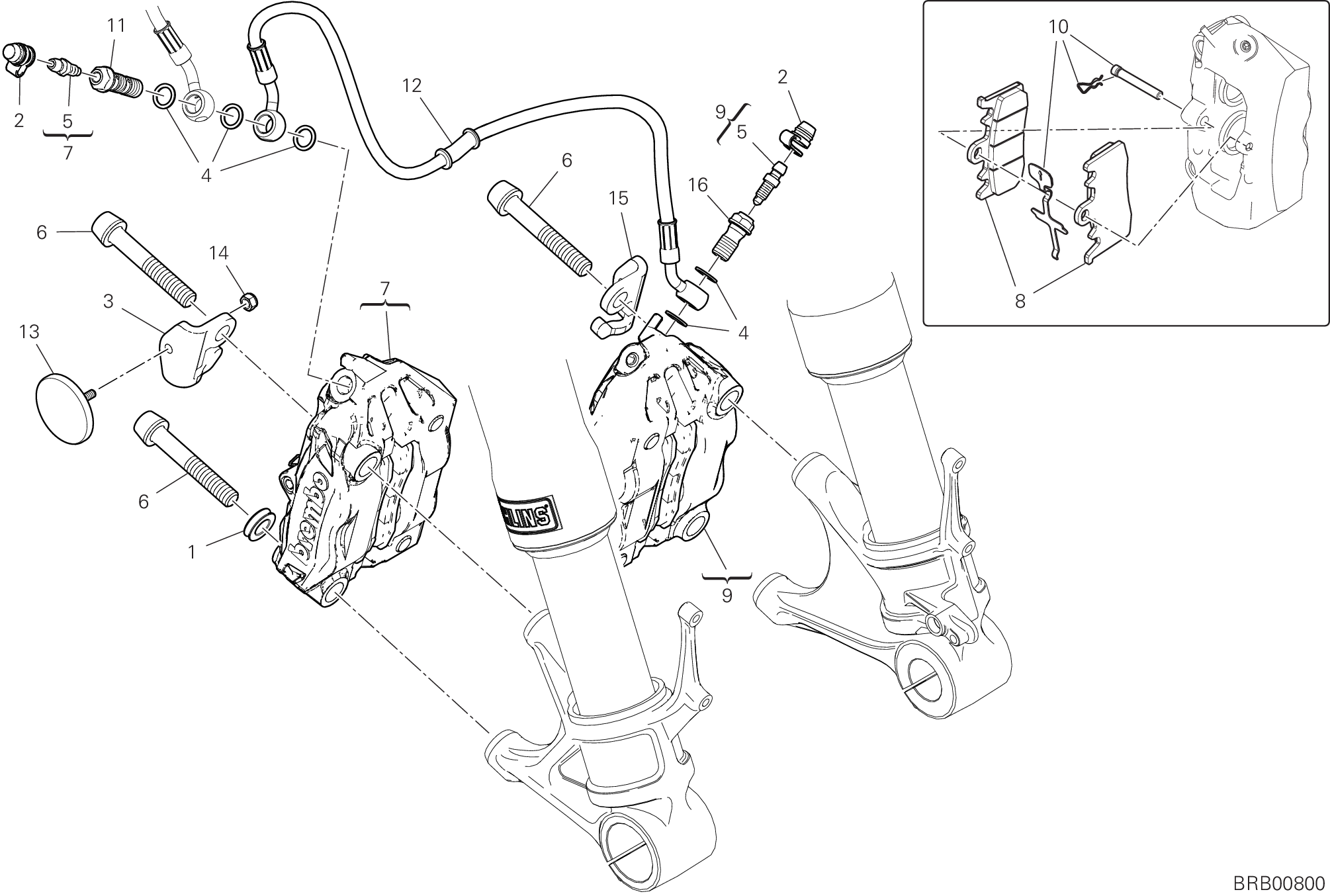 20B SYSTEME DE FREIN AVANT POUR SUPERBIKE PANIGALE V2 TROY BAYLISS 2024