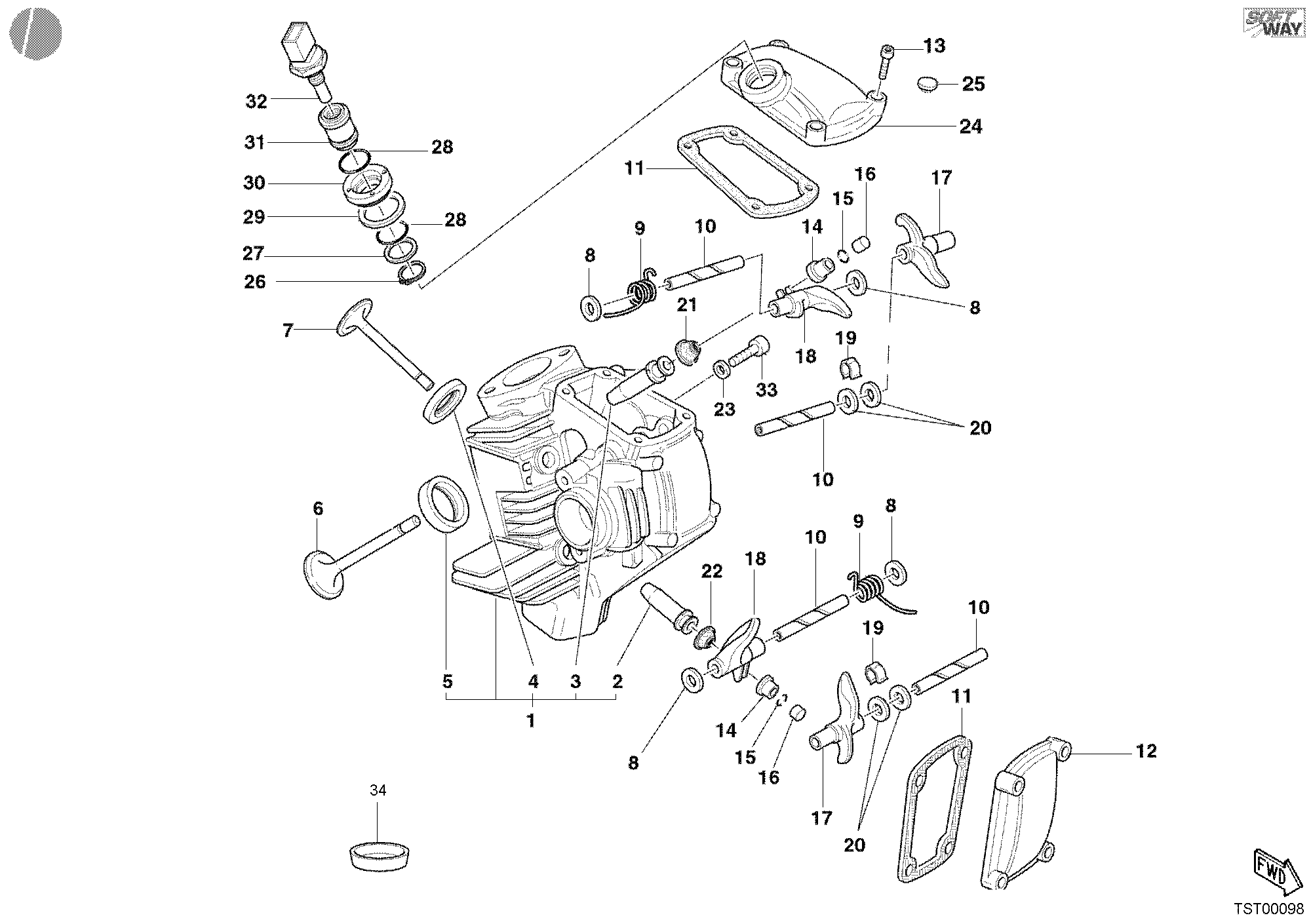 015 CULASSE HORIZONTALE POUR MONSTER 620 2002