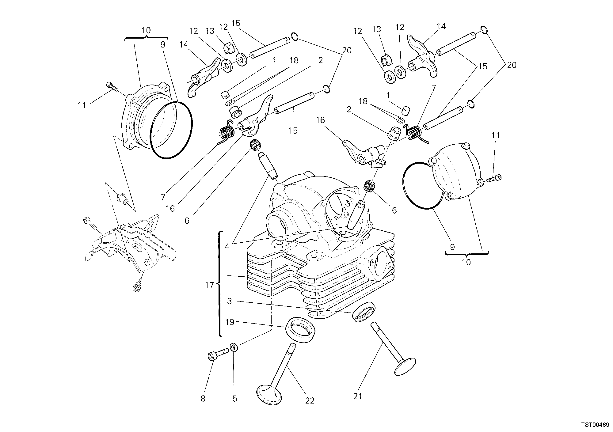014 CULASSE VERTICALE POUR MONSTER 796 ABS 2011