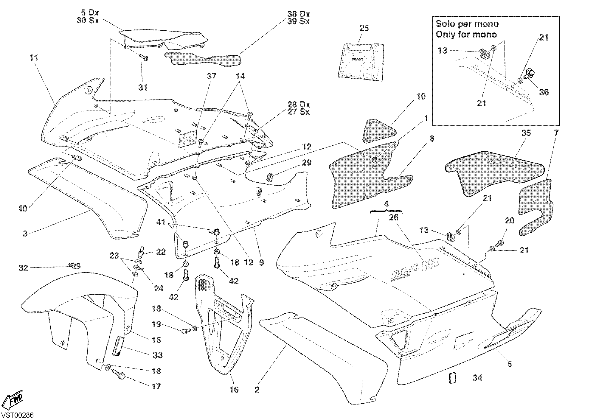34A HABILLAGE POUR SUPERBIKE 999 2004