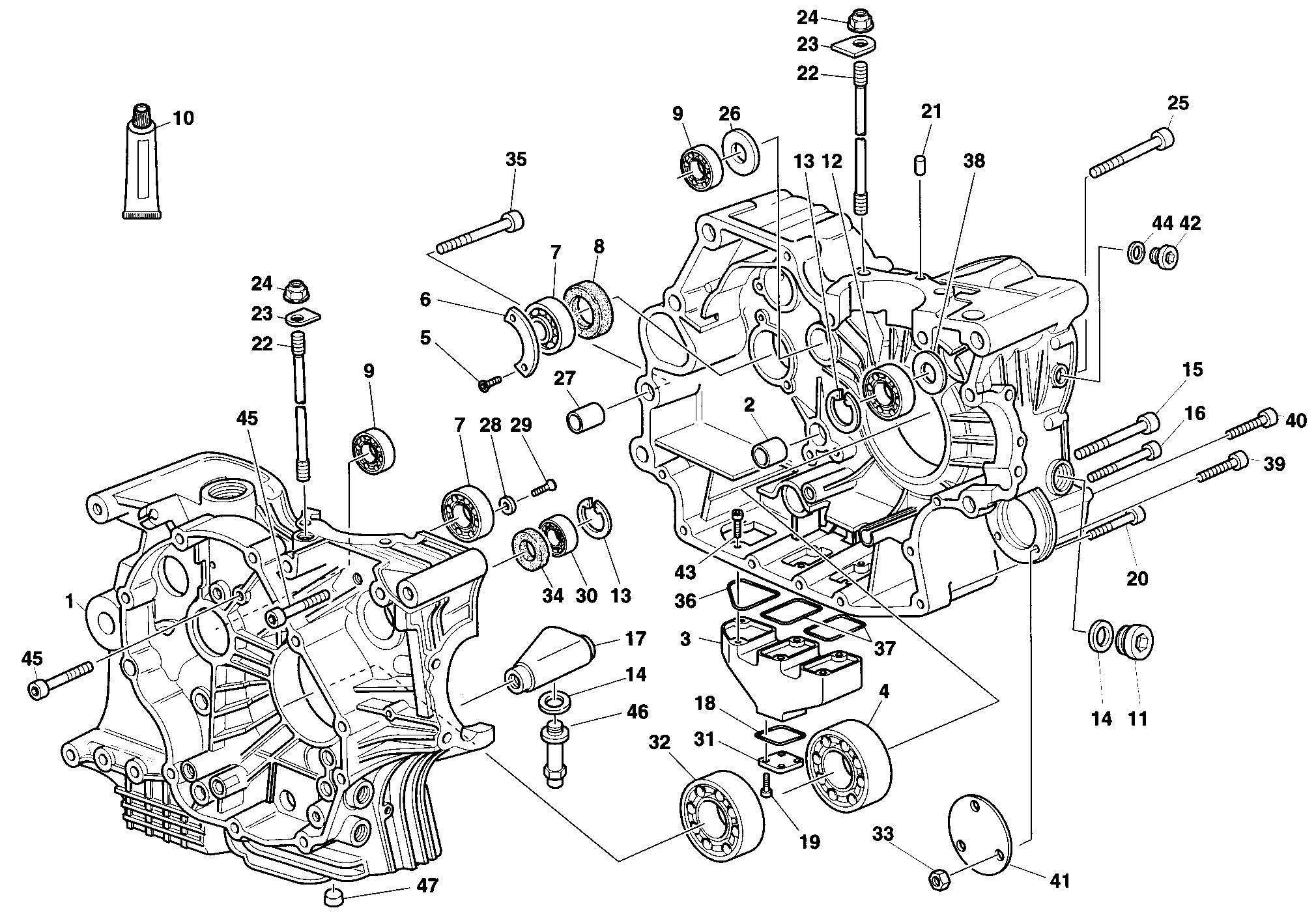 010 CARTER MOTEUR POUR SUPERBIKE 916 R 1998