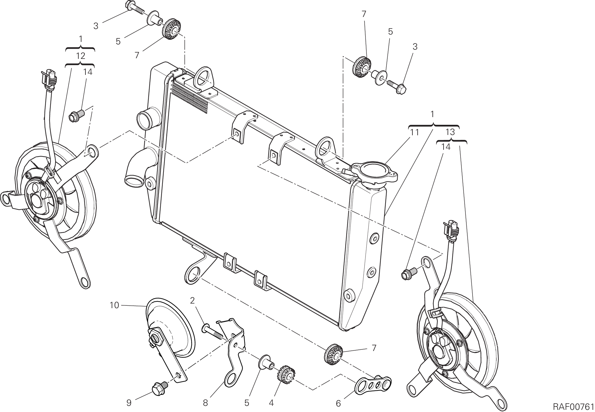 030 RADIATEUR DEAU POUR MULTISTRADA 1200 ENDURO 2016