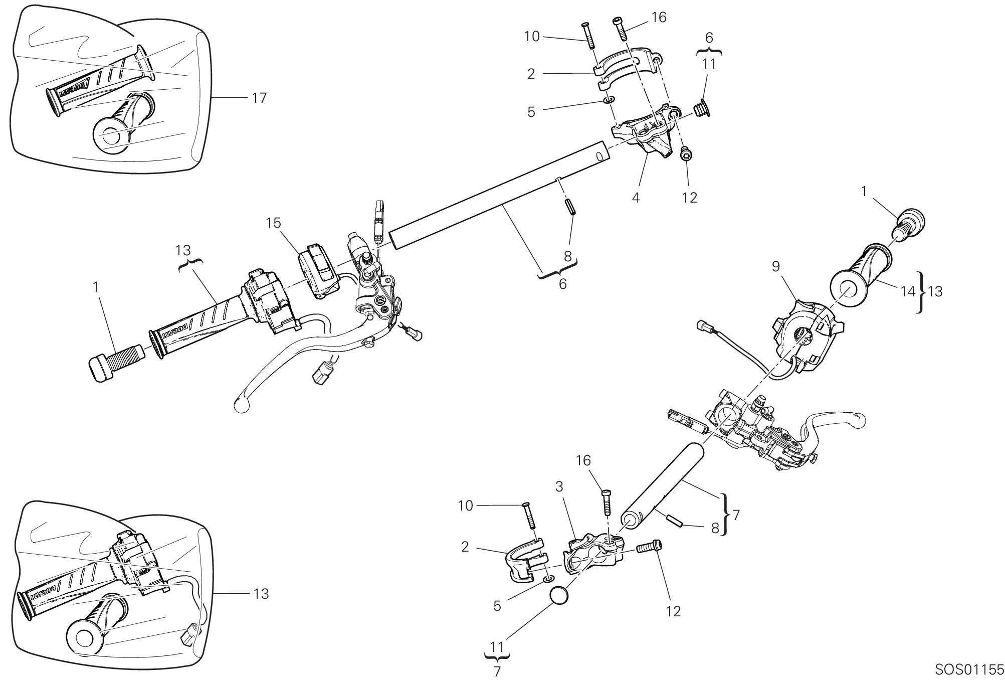 22A DEMI GUIDON POUR SUPERBIKE PANIGALE V2 TROY BAYLISS 2023