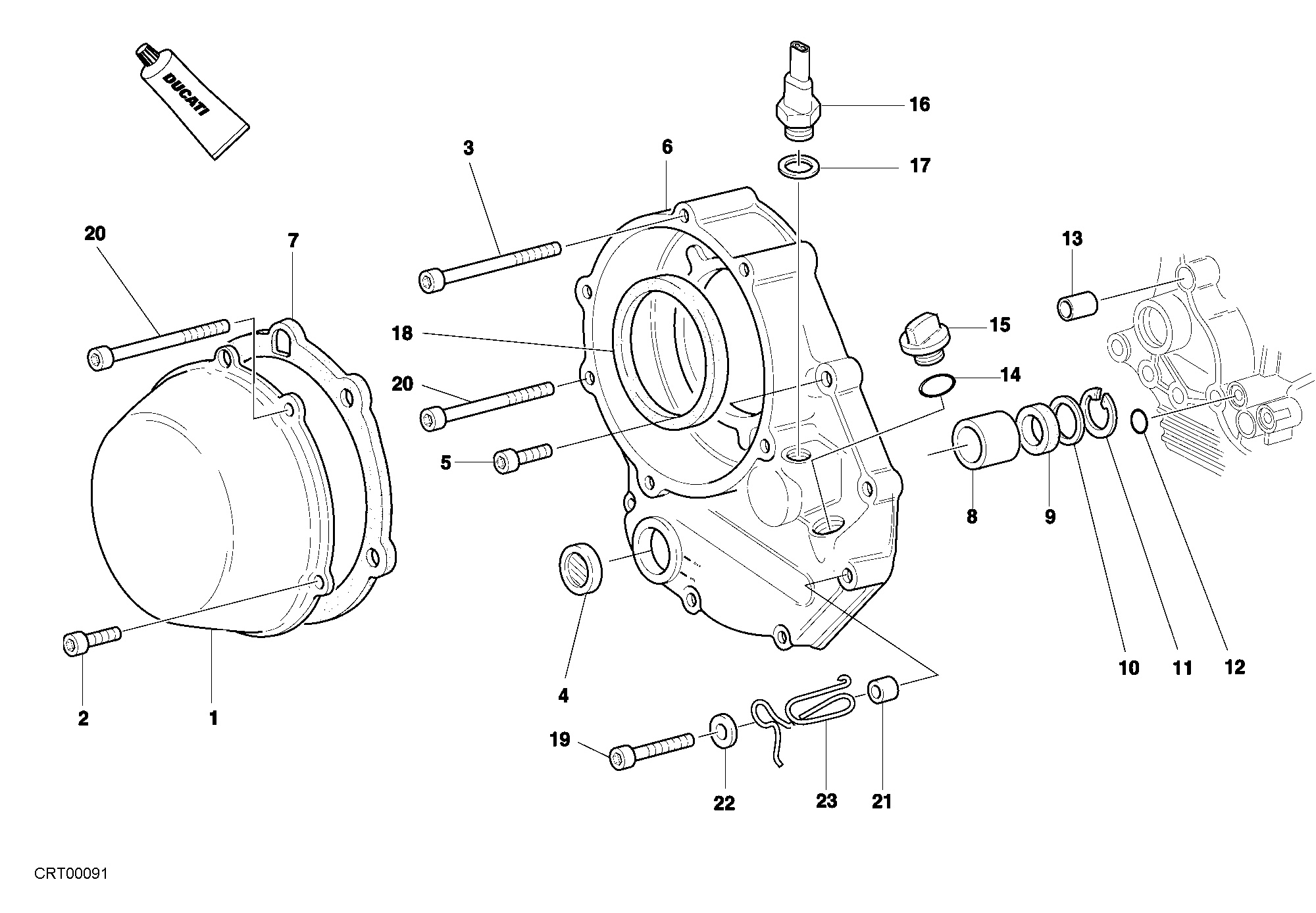 003 COUVERCLE EMBRAYAGE POUR MONSTER S4 2001