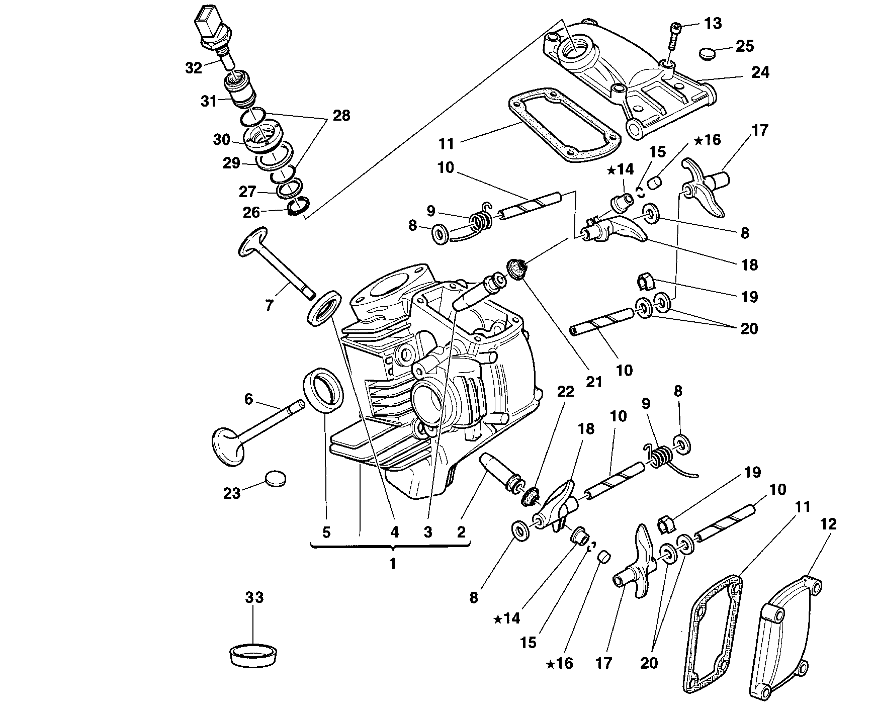 015 CULASSE HORIZONTALE POUR SUPERSPORT 900 SS 1998