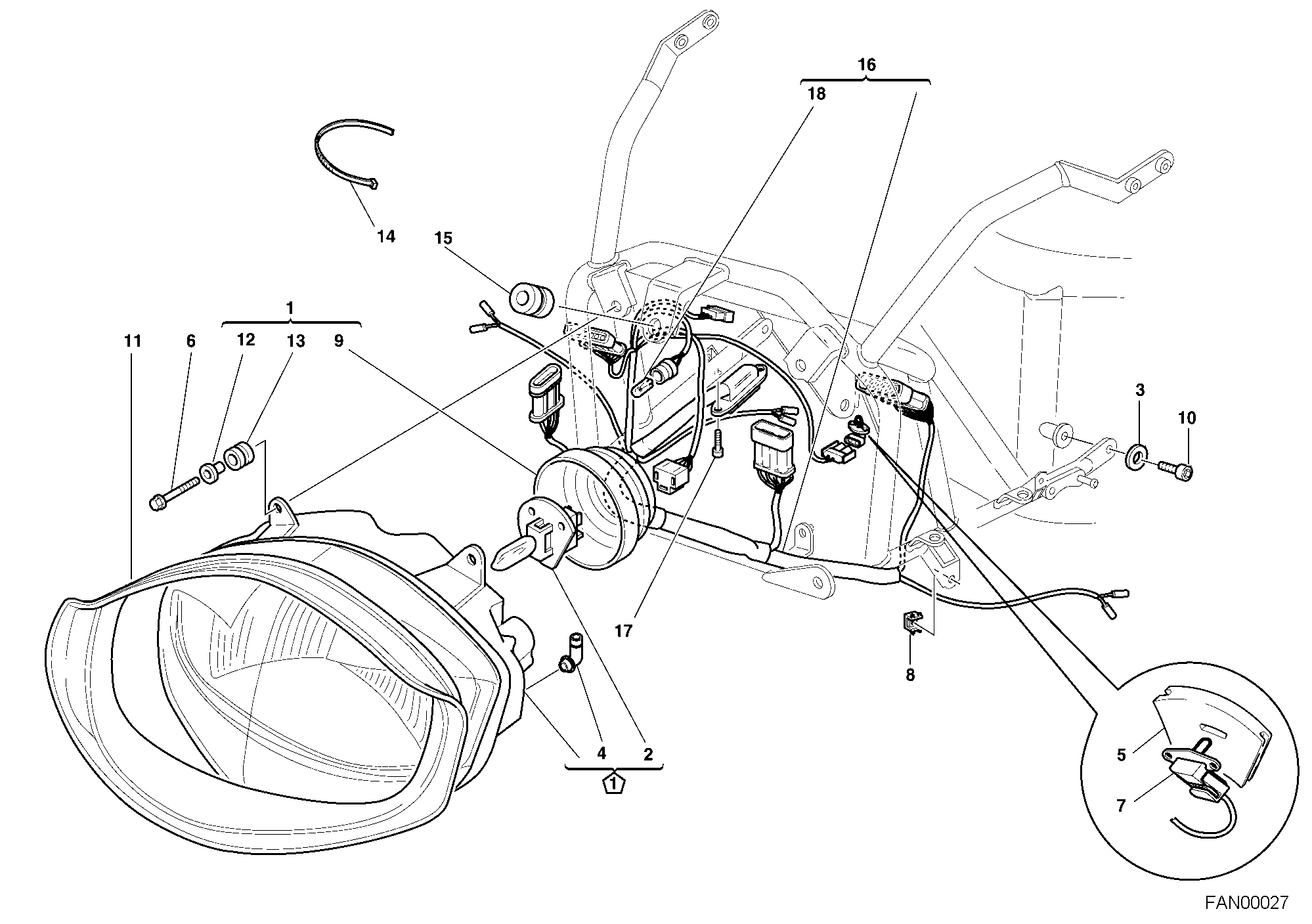 022 FEU AVANT POUR SUPERSPORT 750 SS 2001