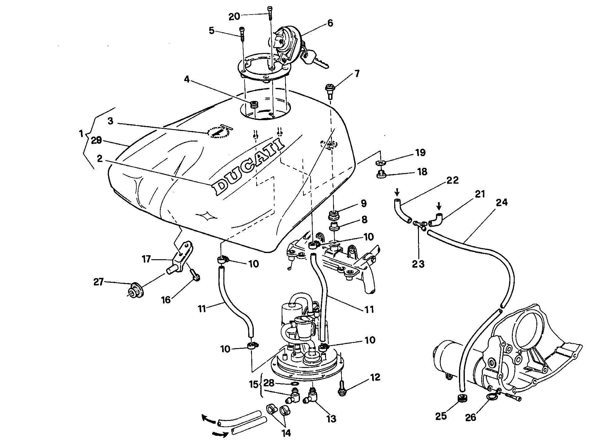 034 RESERVOIR CARBURANT POUR SUPERBIKE 916 1995