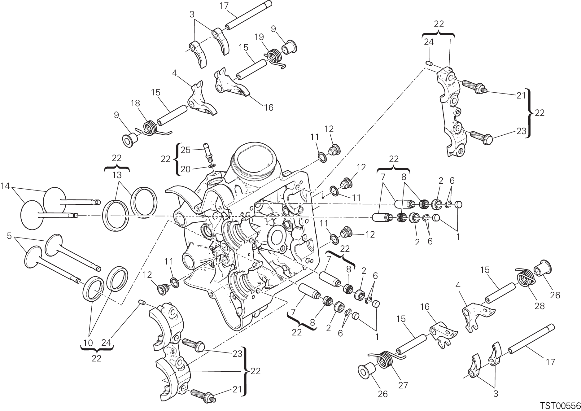 015 CULASSE HORIZONTALE POUR MULTISTRADA 1200 S ABS 2016