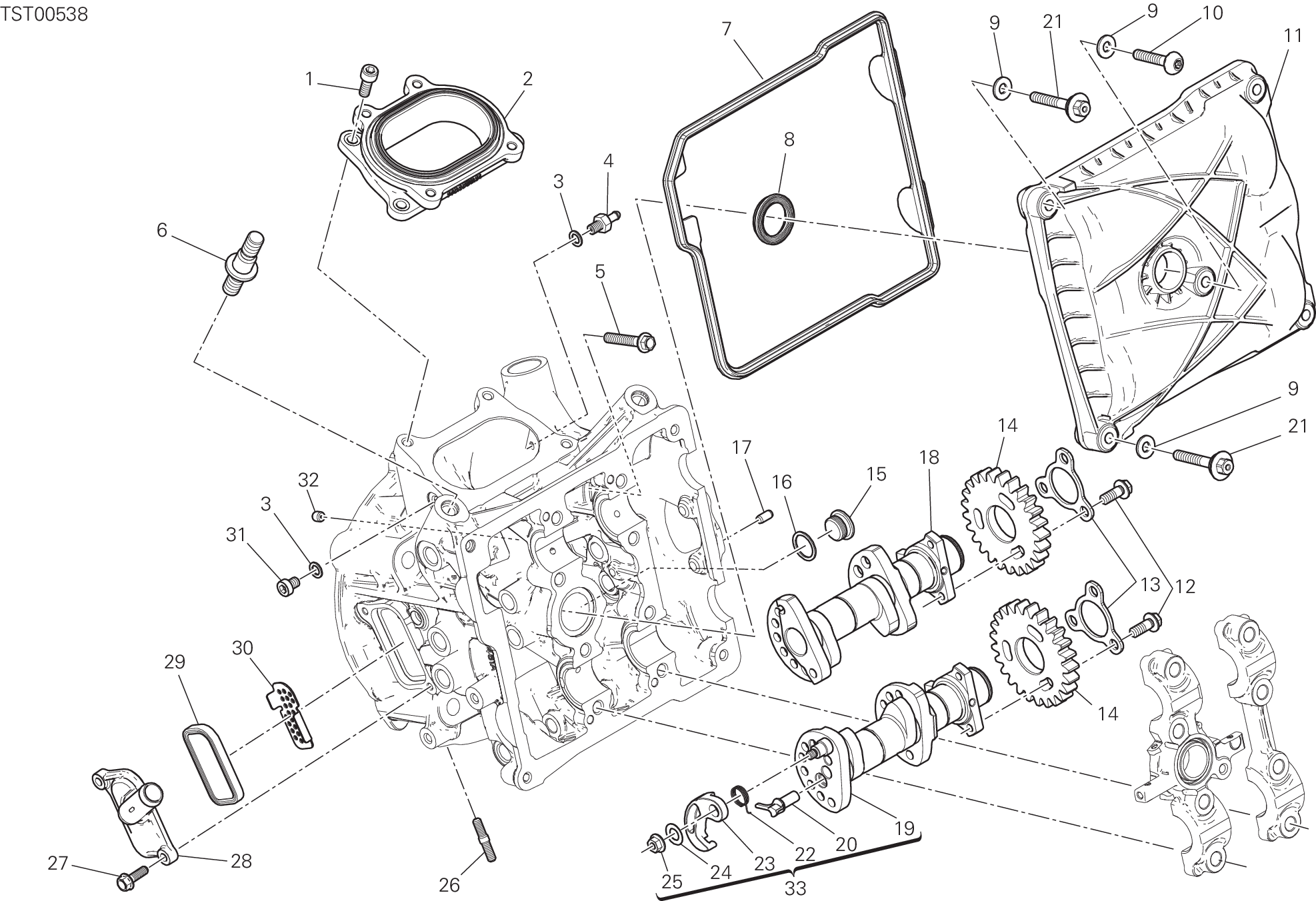 013 CULASSE HORIZONTALE DISTRIBUTION POUR SUPERBIKE 1299S ABS 2016