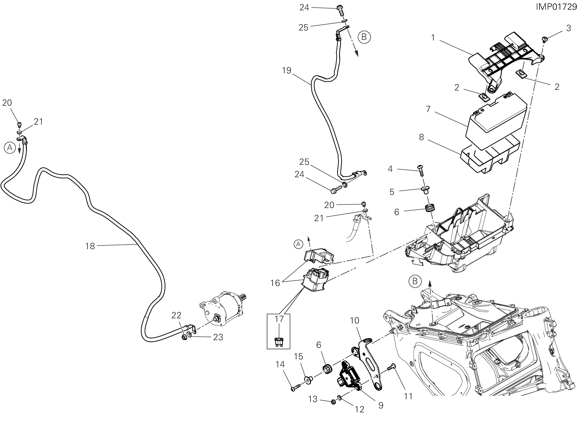 13B SUPPORT BATTERIE POUR SUPERBIKE PANIGALE V2 NEW 2025