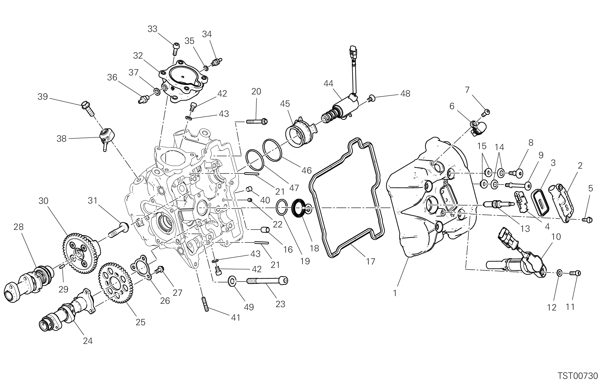 13B CULASSE HORIZONTALE DISTRIBUTION POUR MULTISTRADA V2 2025