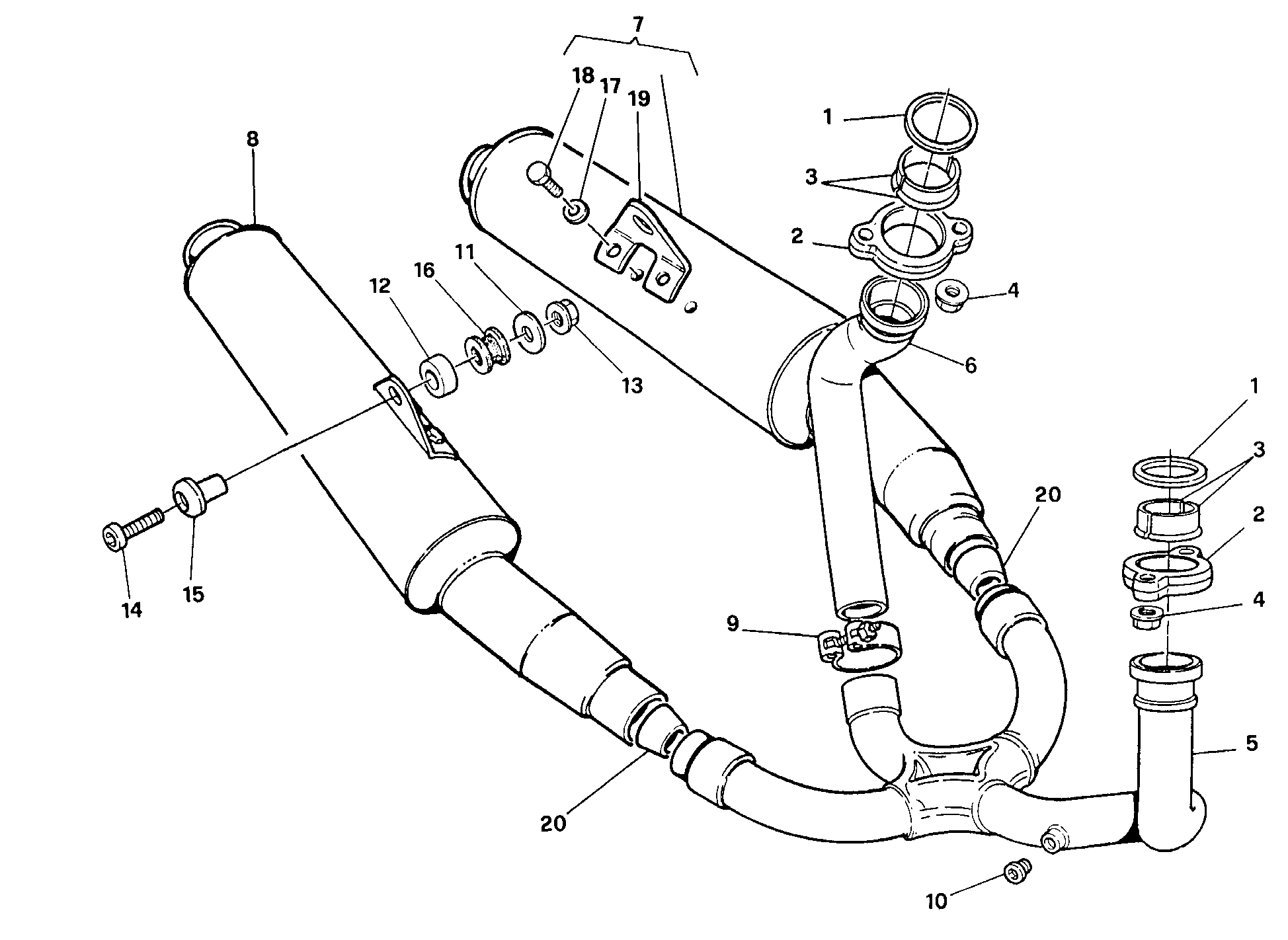 019 ECHAPPEMENT SUPERSPORT POUR SUPERSPORT 900 SS 1991