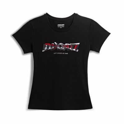 T-SHIRT FEMME DUCATI "LOGO 2.0 NOIR" - 2024