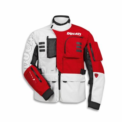 BLOUSON EN TISSU DUCATI EXPLORER BLANC-ROUGE - 2024